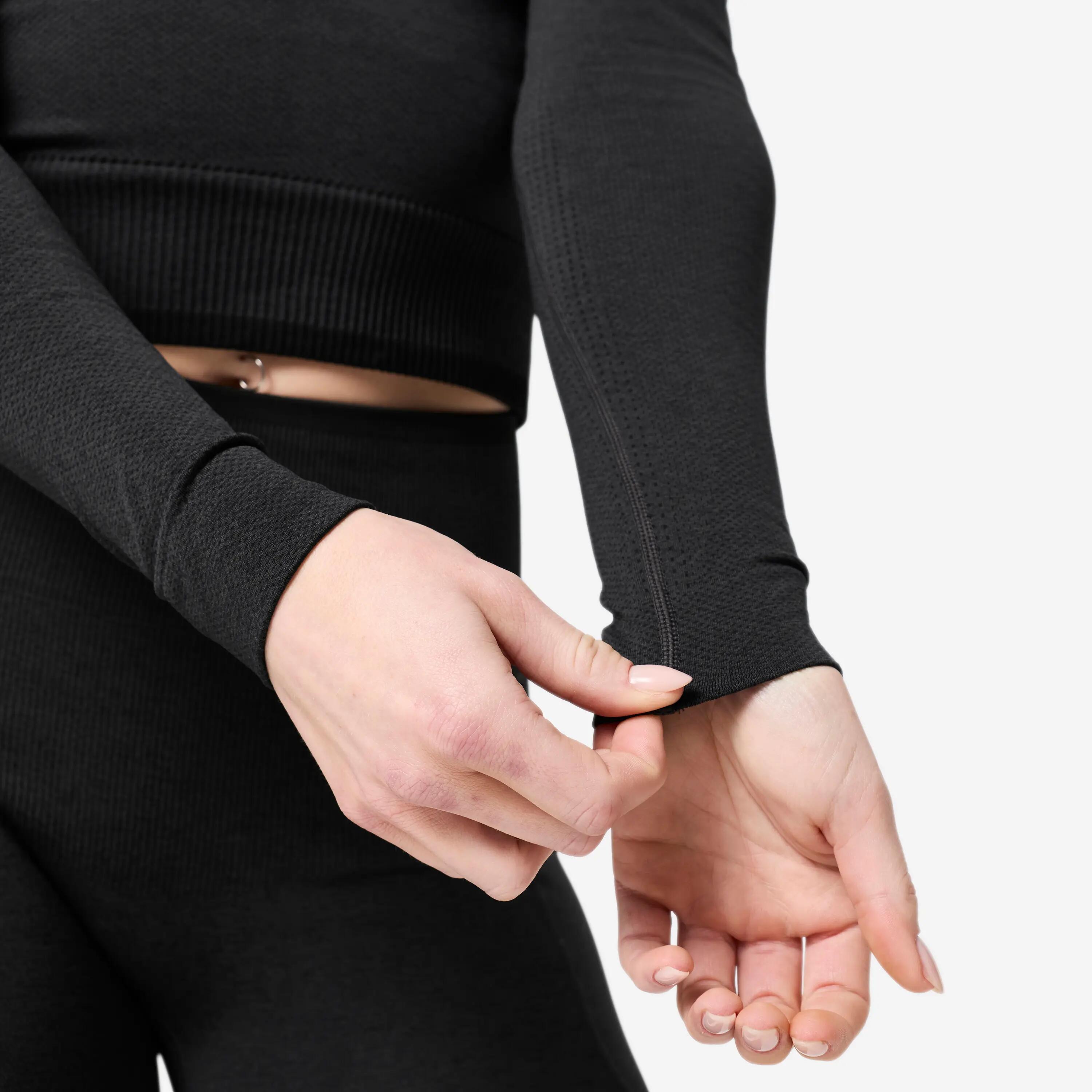 Chandail de musculation à manches longues à demi-zip femme 7/11
