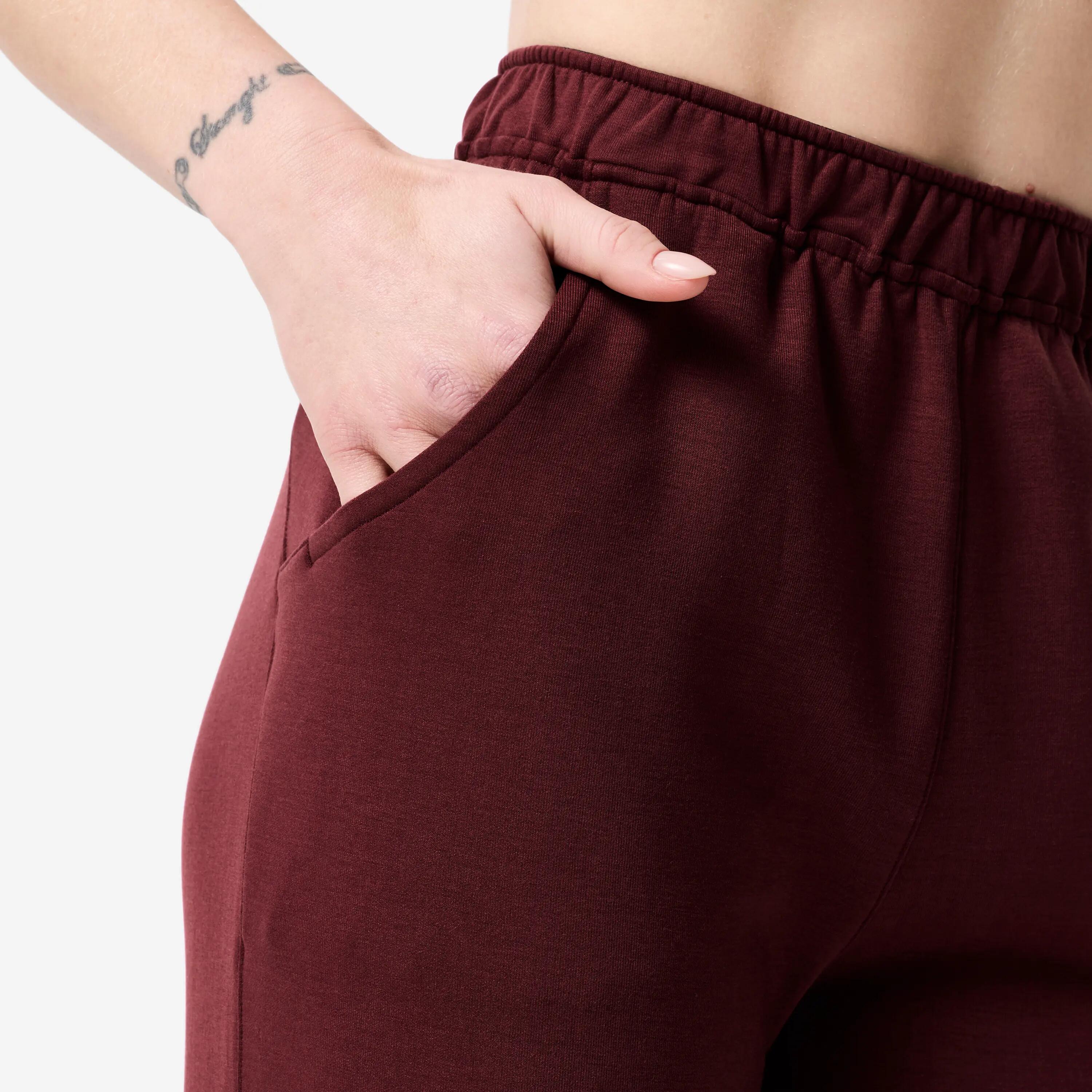 Pantalon en coton ouaté femme rouge 3/7