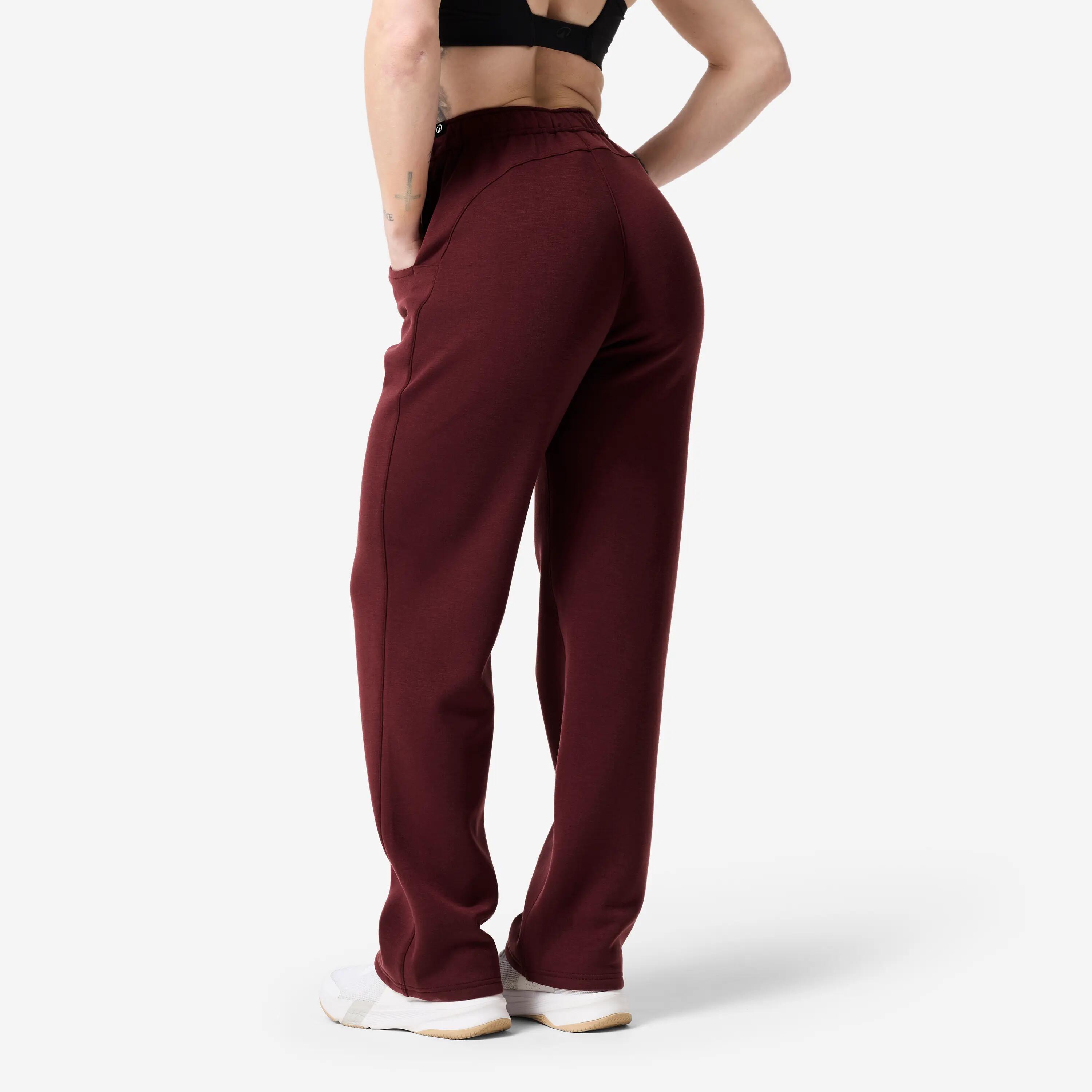 Pantalon en coton ouaté femme rouge 5/7