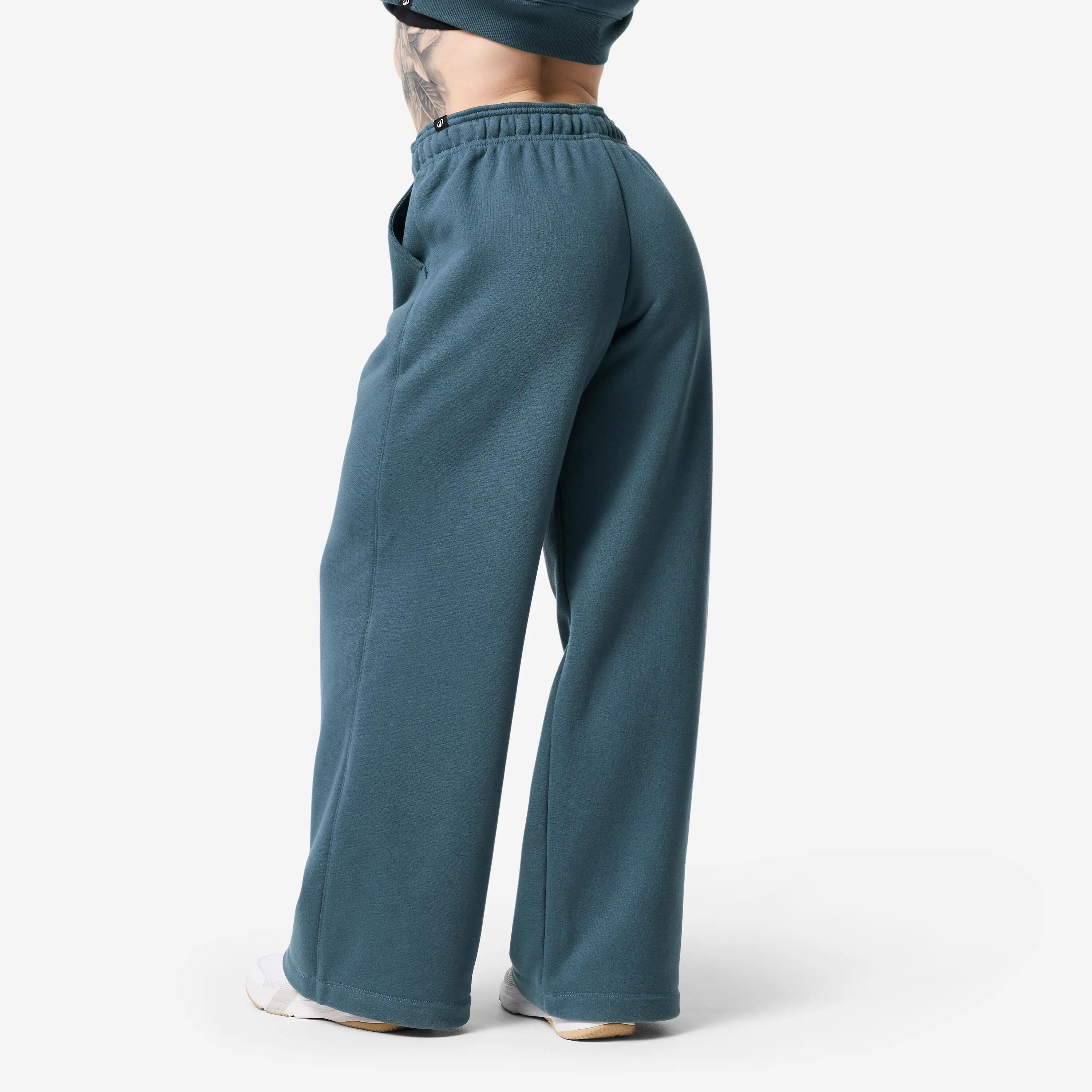 Pantalón Jogger Mujer Azul Oscuro Ancho Cálido Algodón 5/14