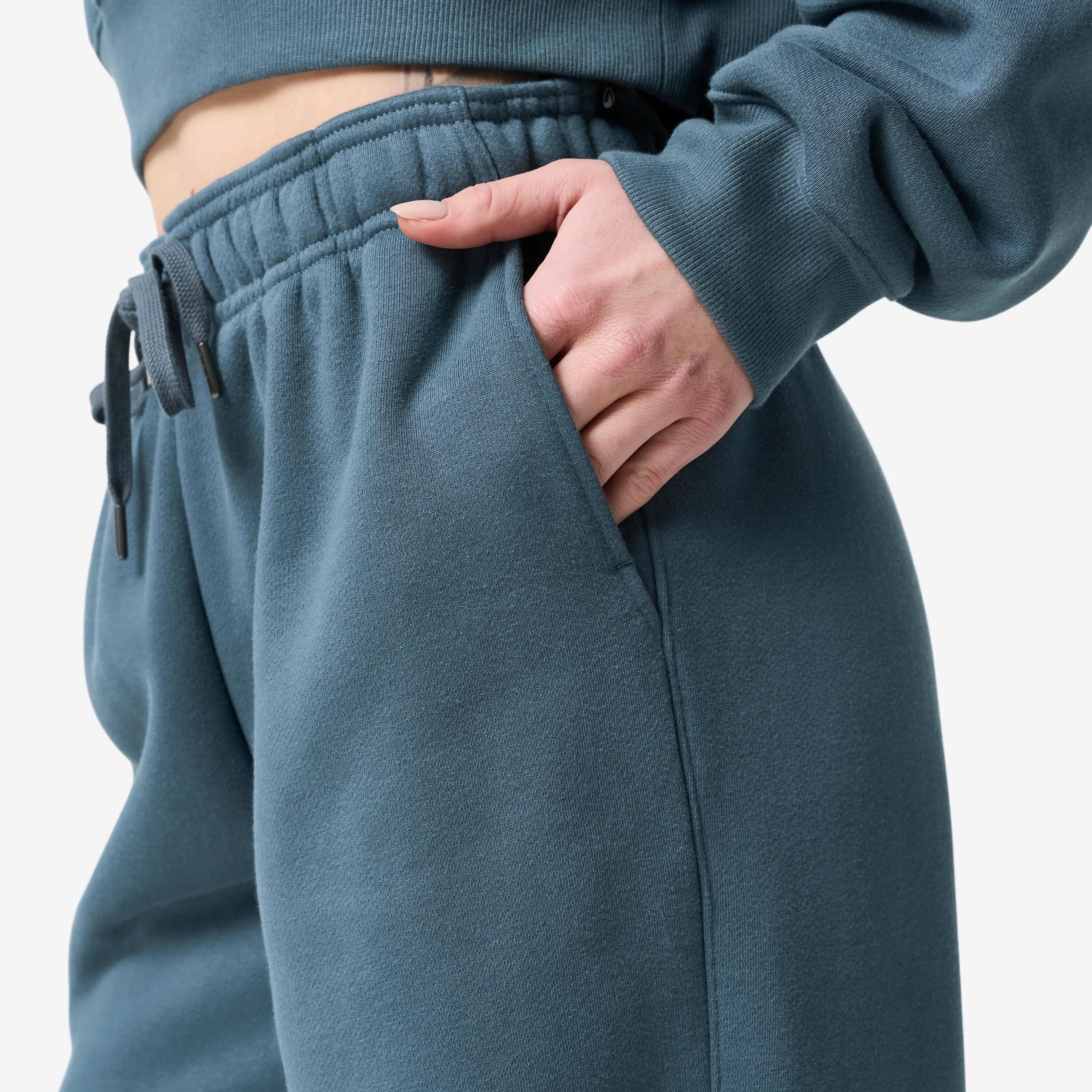 Pantalón Jogger Mujer Azul Oscuro Ancho Cálido Algodón 6/14