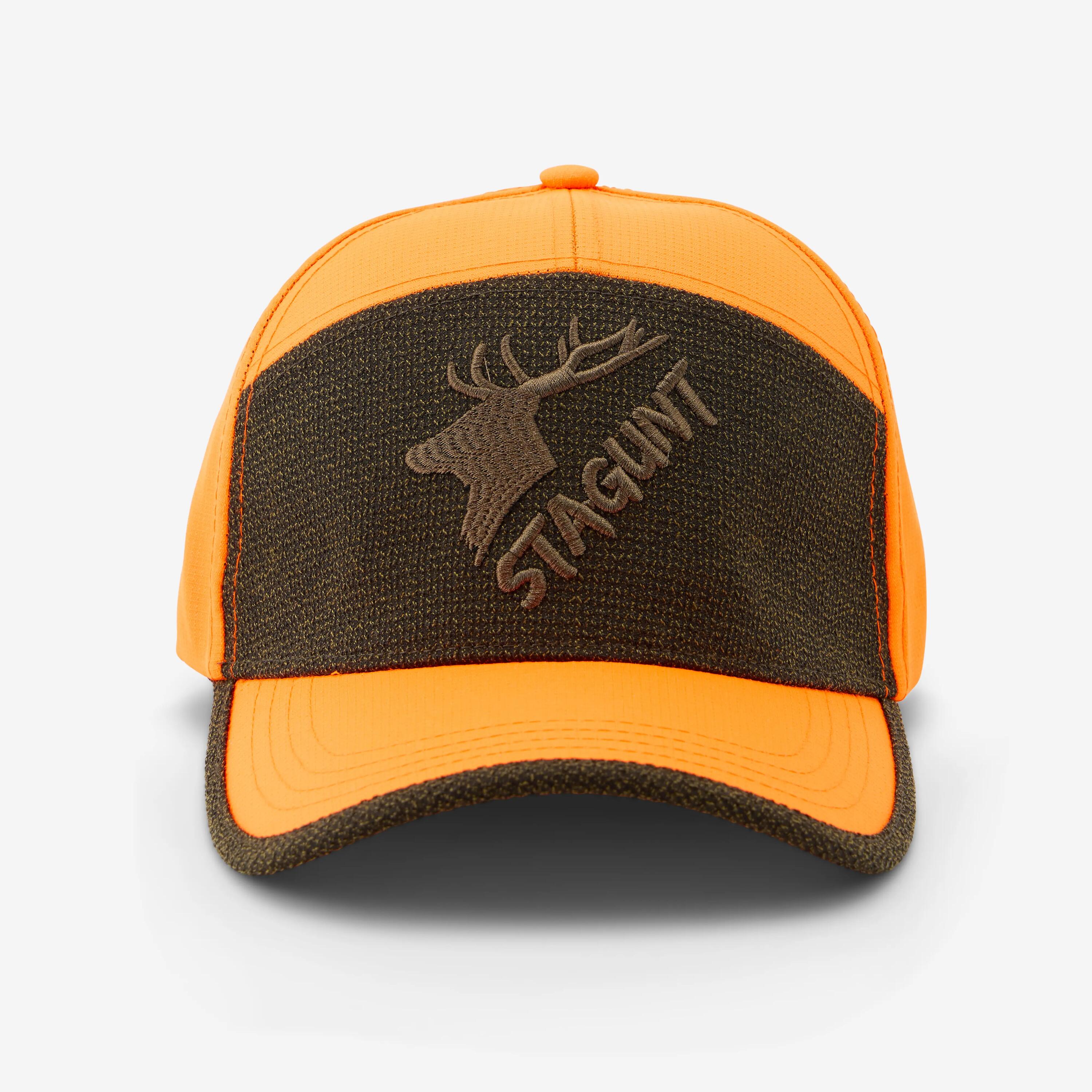 Casquette tracker chasse verte et orange 4/6