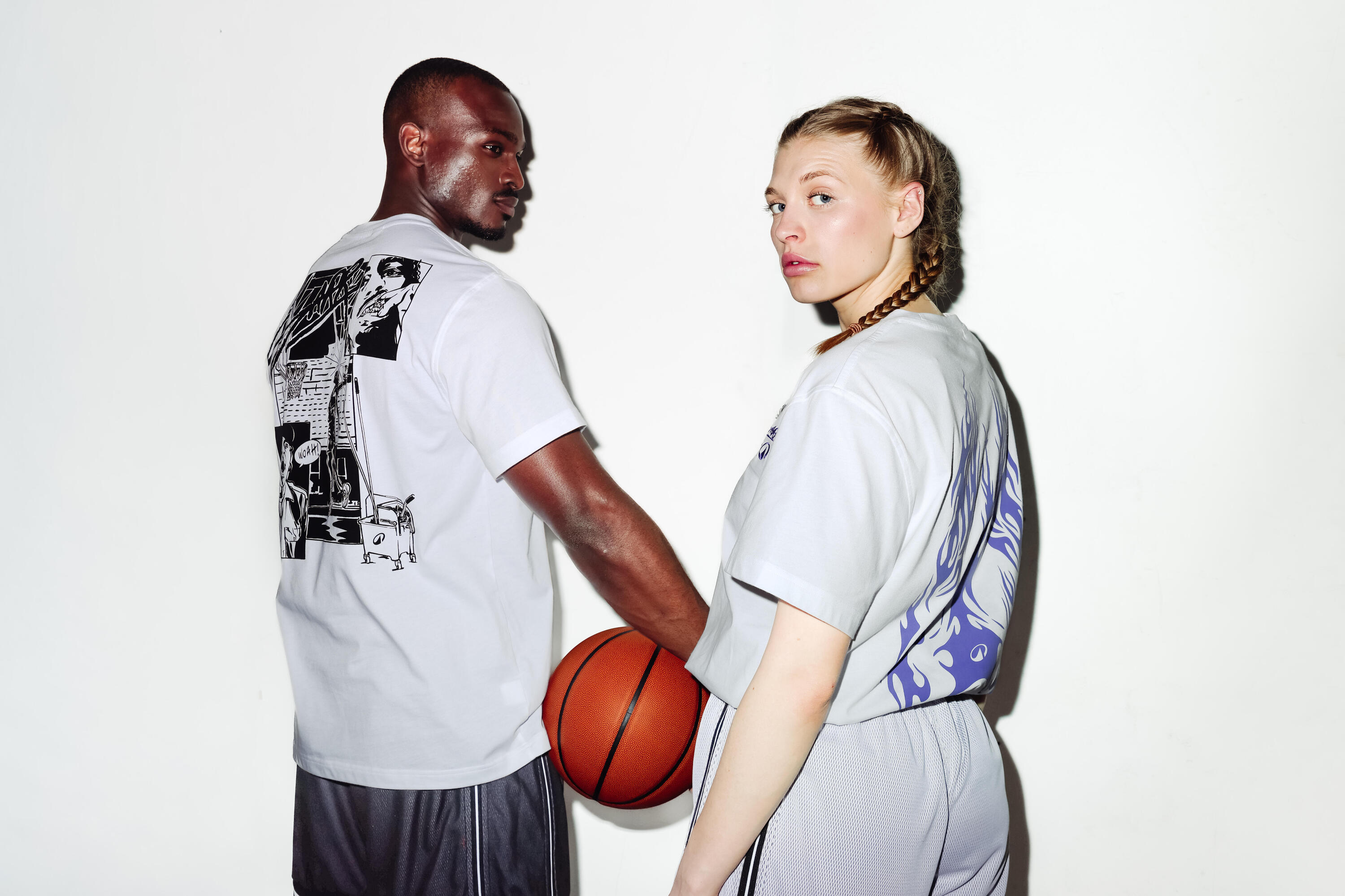 T-shirt basket adulto SARR bianca 6/8