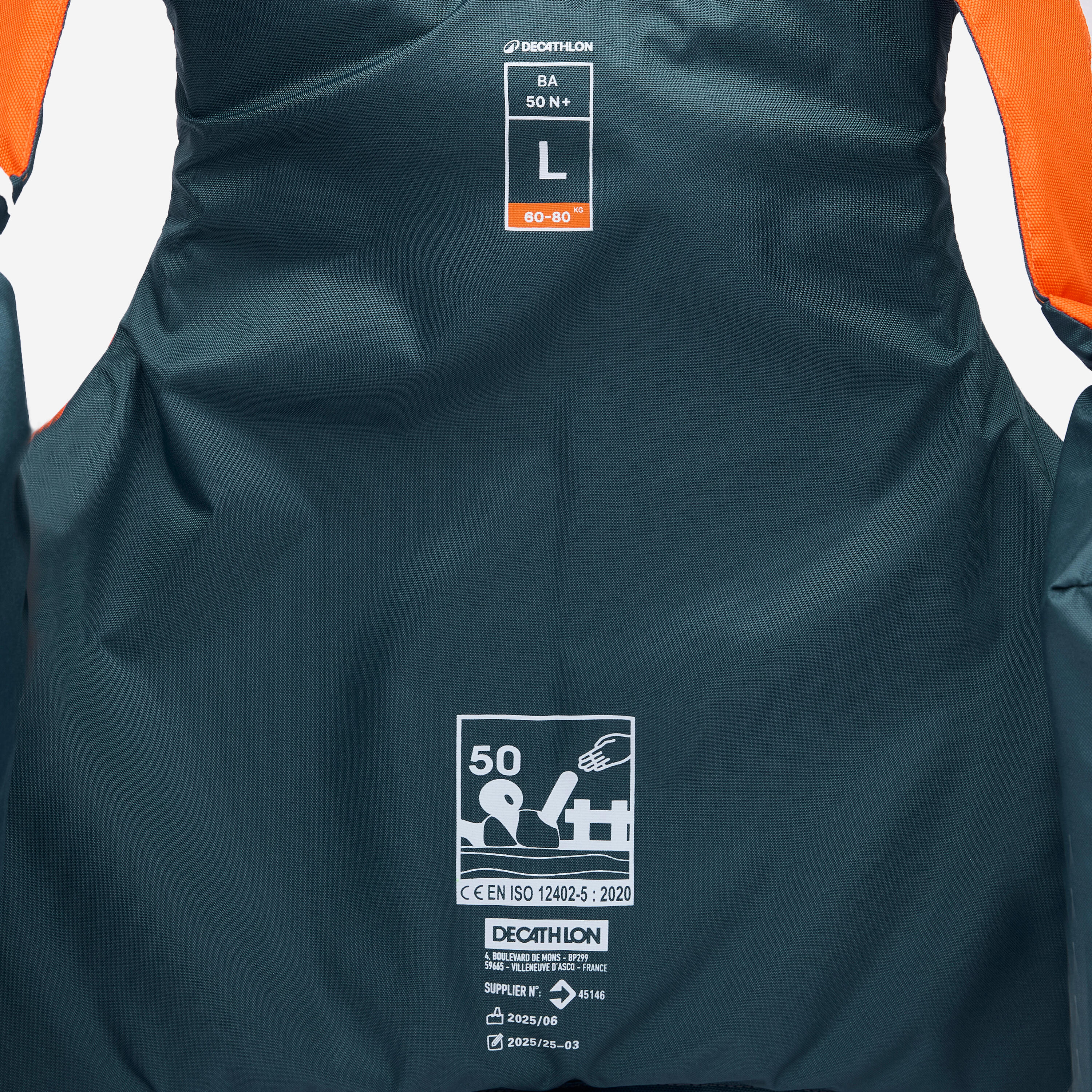 Gilet aide à la flottabilité 50n+  bleu/orange kayak stand up paddle dériveur 4/11