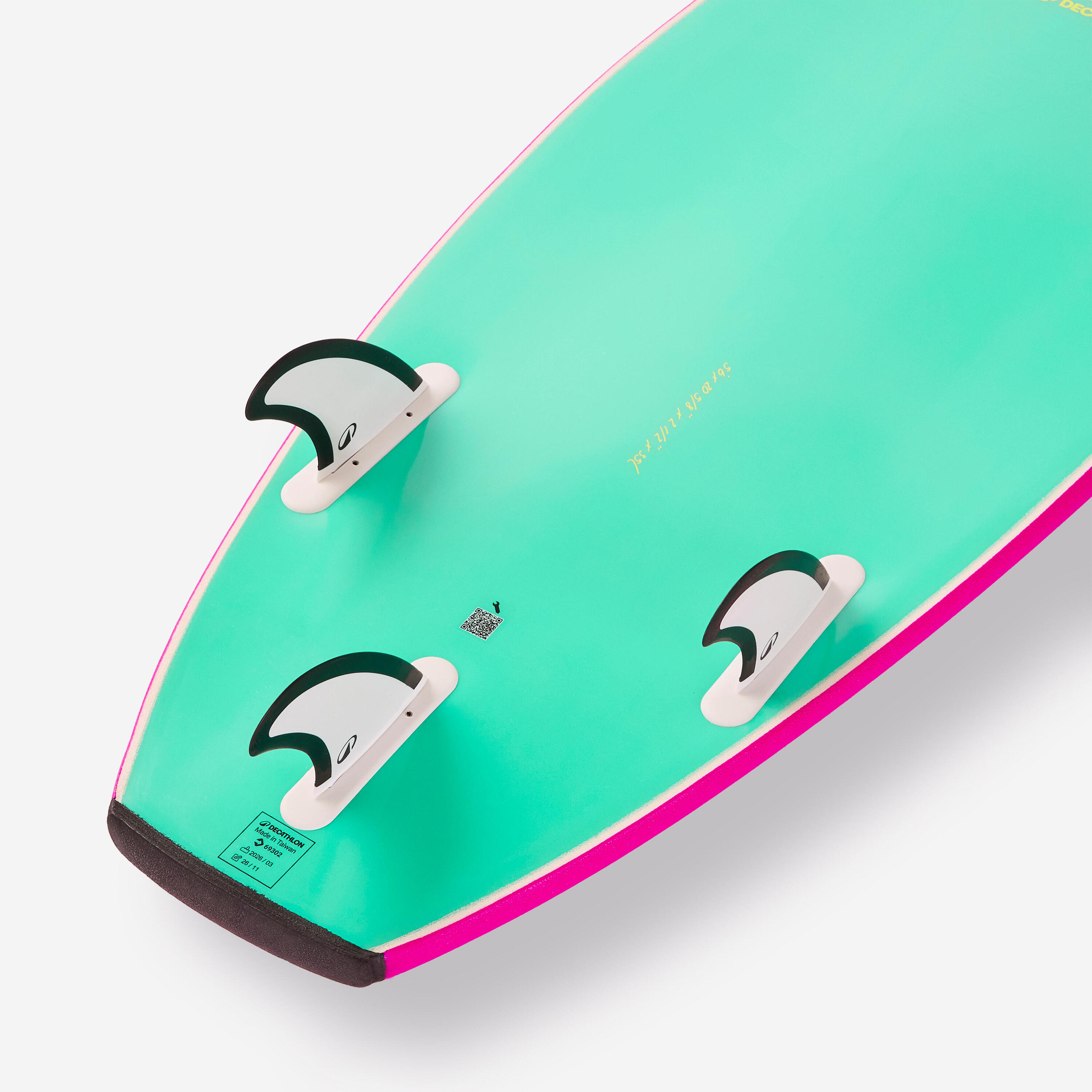 Planche de surf en mousse shortboard 5'6, 500 Soft RAD Rose - Série limitée ViVi 5/12