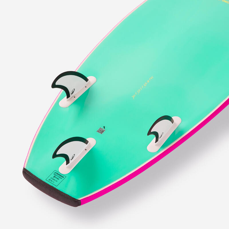 Placă surf din spumă shortboard 5'6, 500 Soft RAD Roz - Serie limitată ViVi