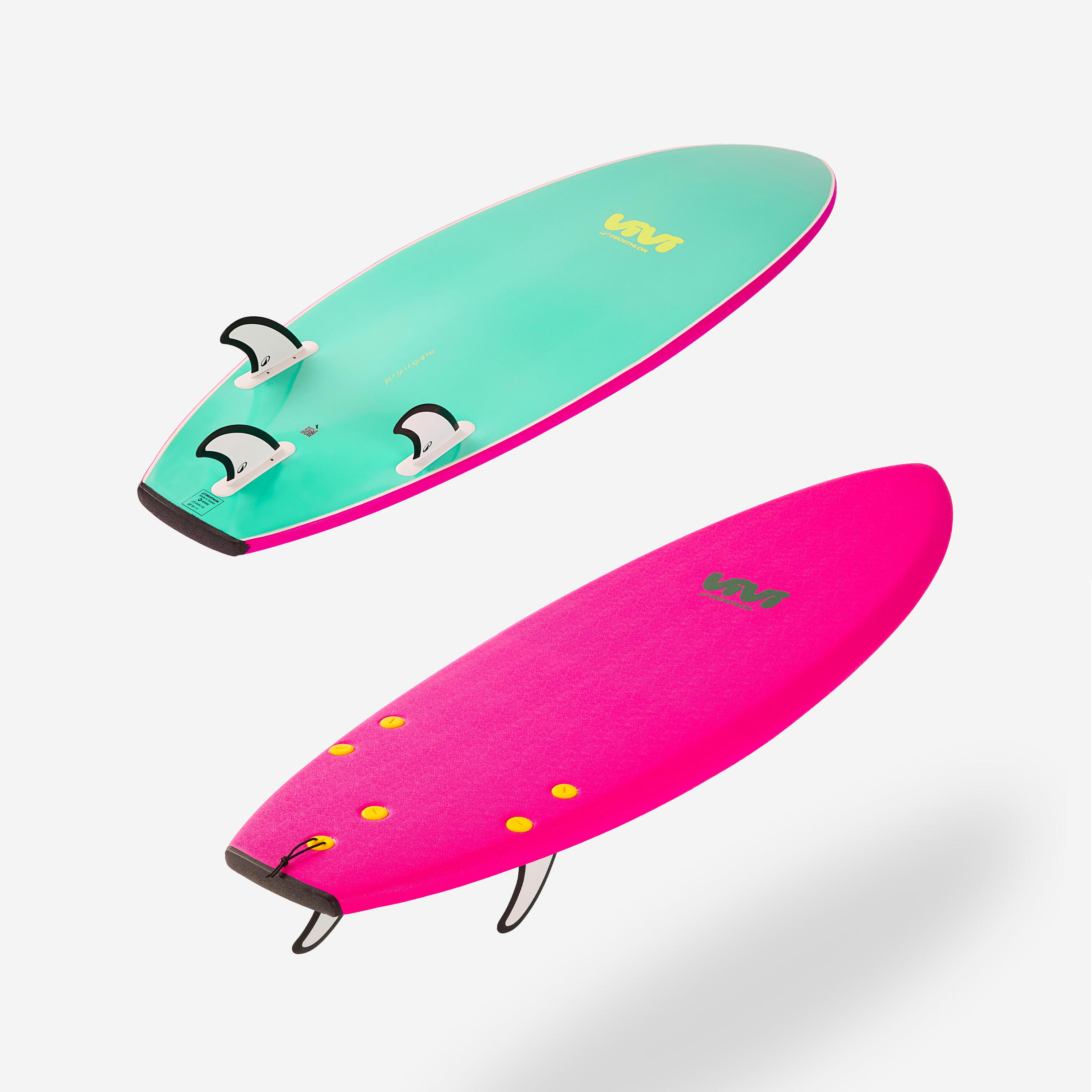 Planche de surf en mousse shortboard 5'6, 500 Soft RAD Rose - Série limitée ViVi 2/12