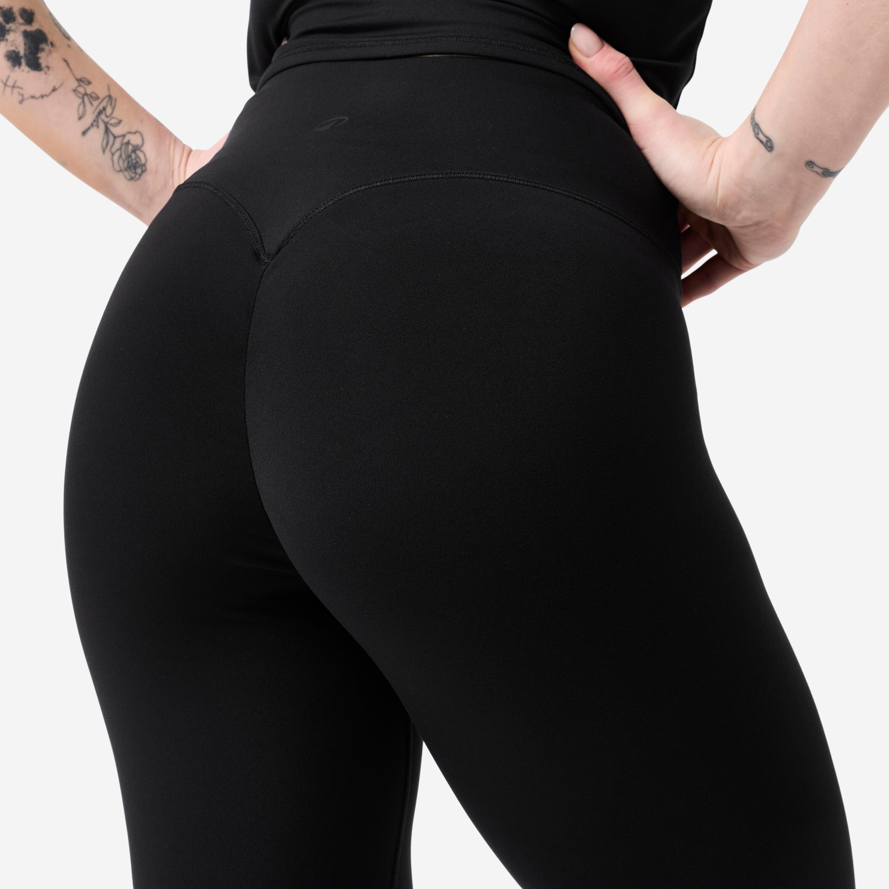 Leggings Musculación Mujer Negro Fruncido 3/7