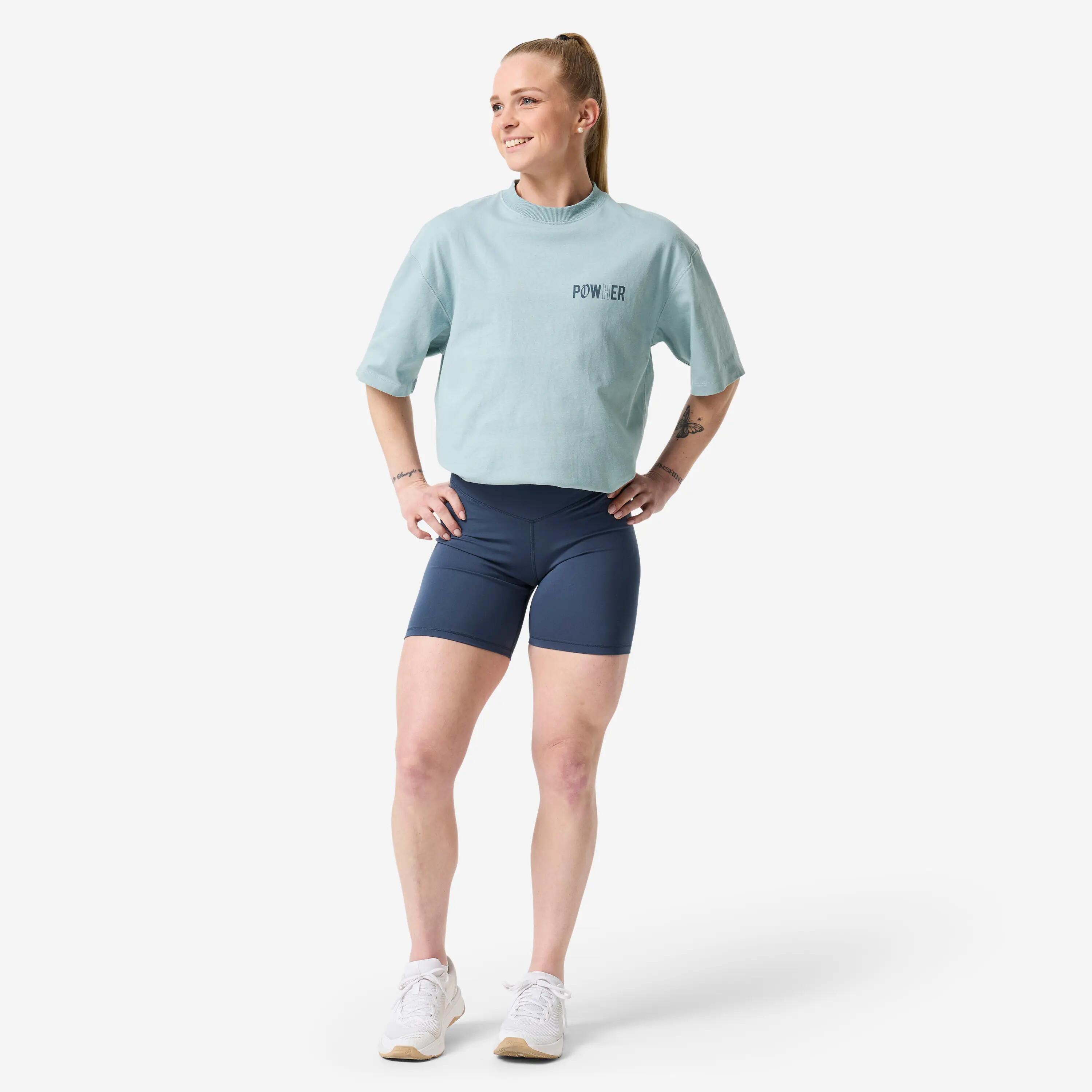 Oversized sportshirt voor dames blauw/grijs 3/13