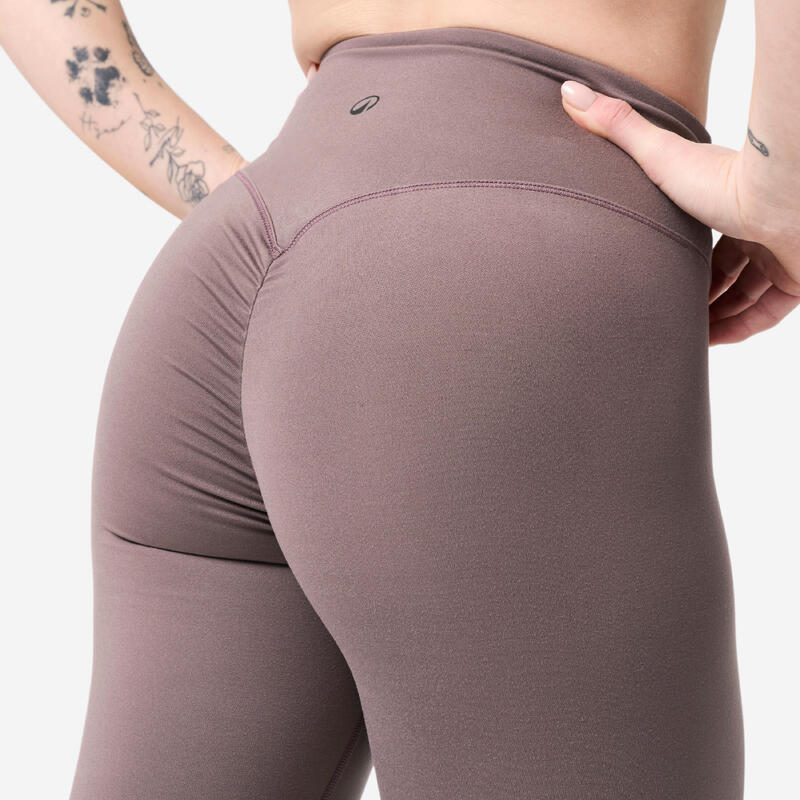 Colanți de fitness, efect scrunch, maro, damă