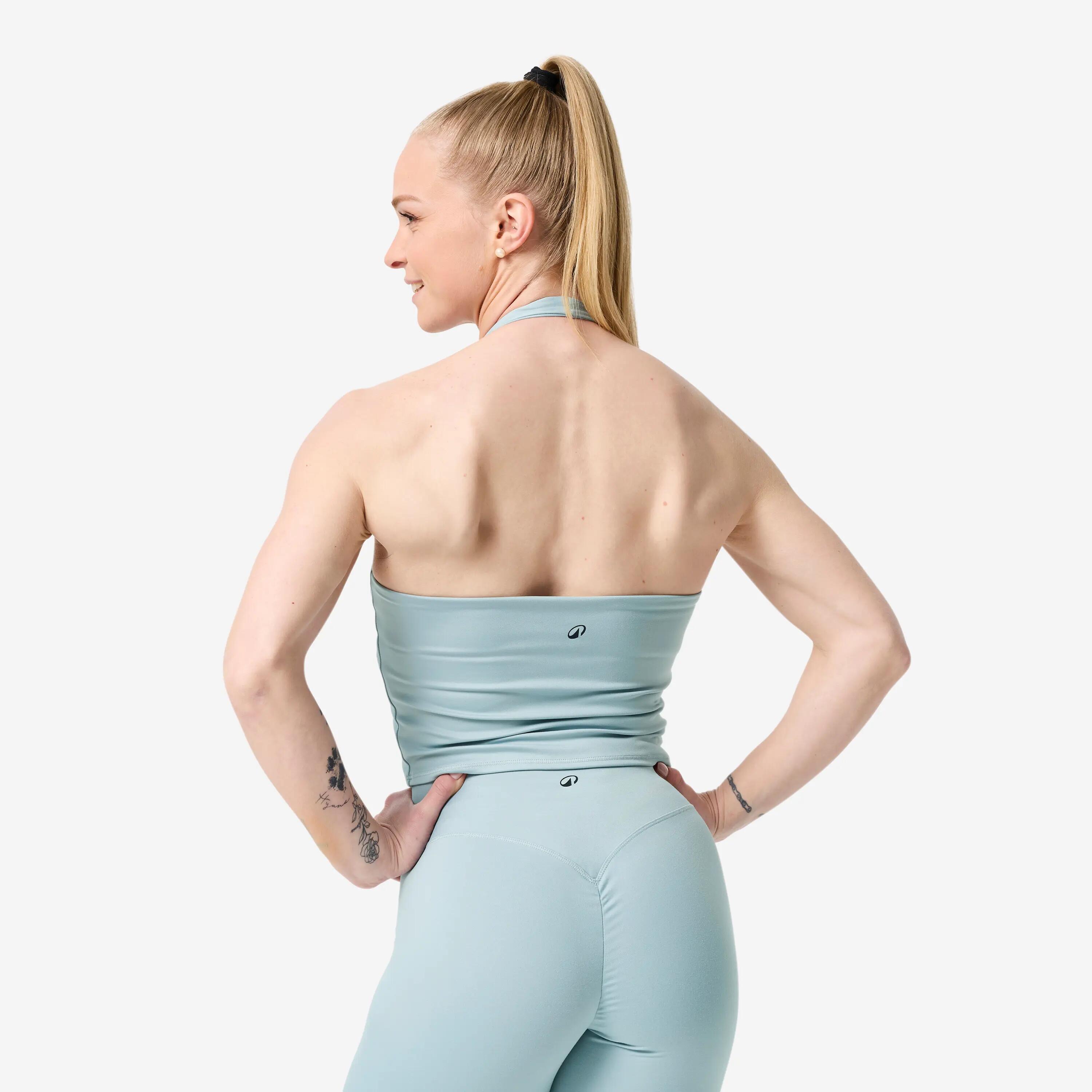 Top Damen Krafttraining freier Rücken - hellblau 5/12