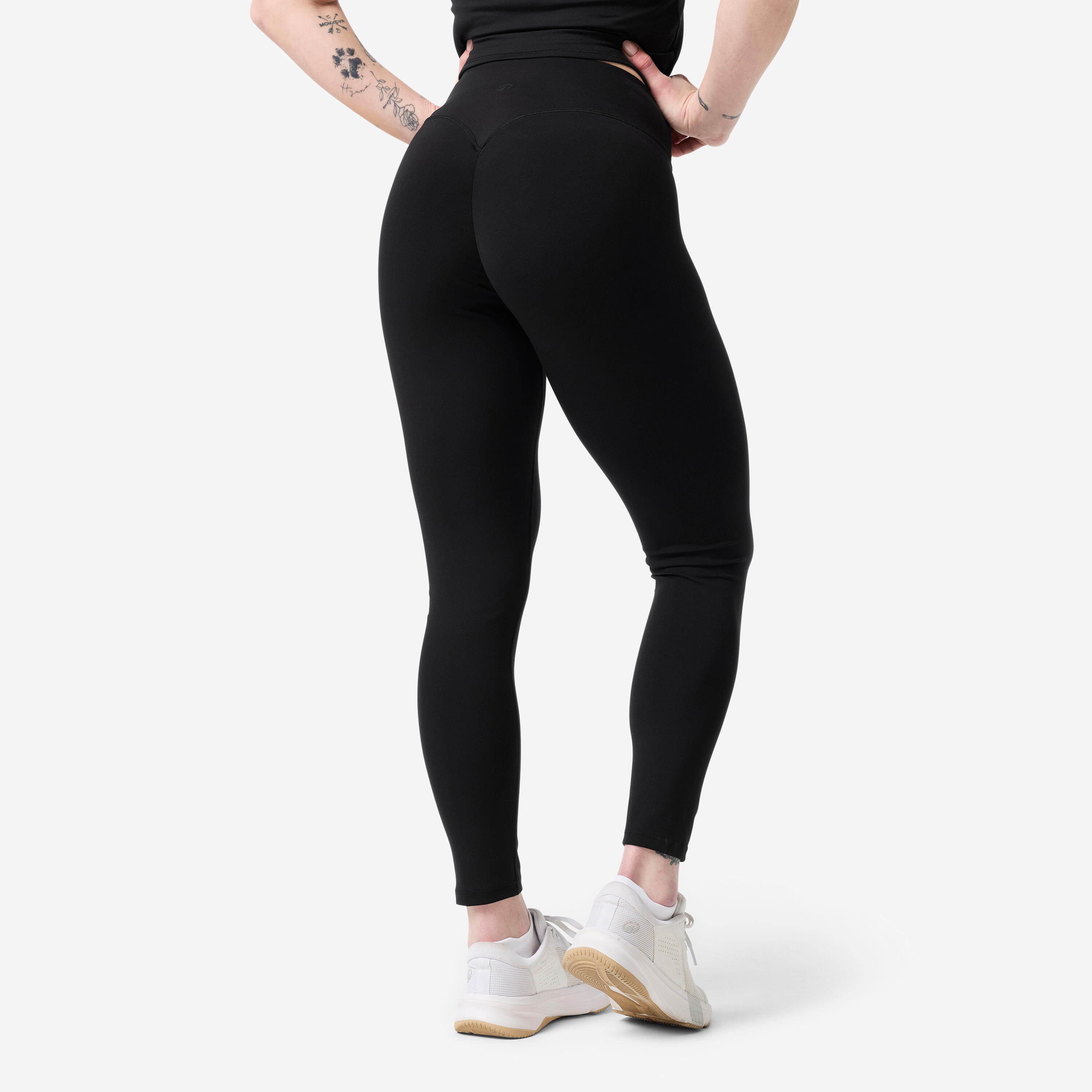 Leggings Musculación Mujer Negro Fruncido 5/7