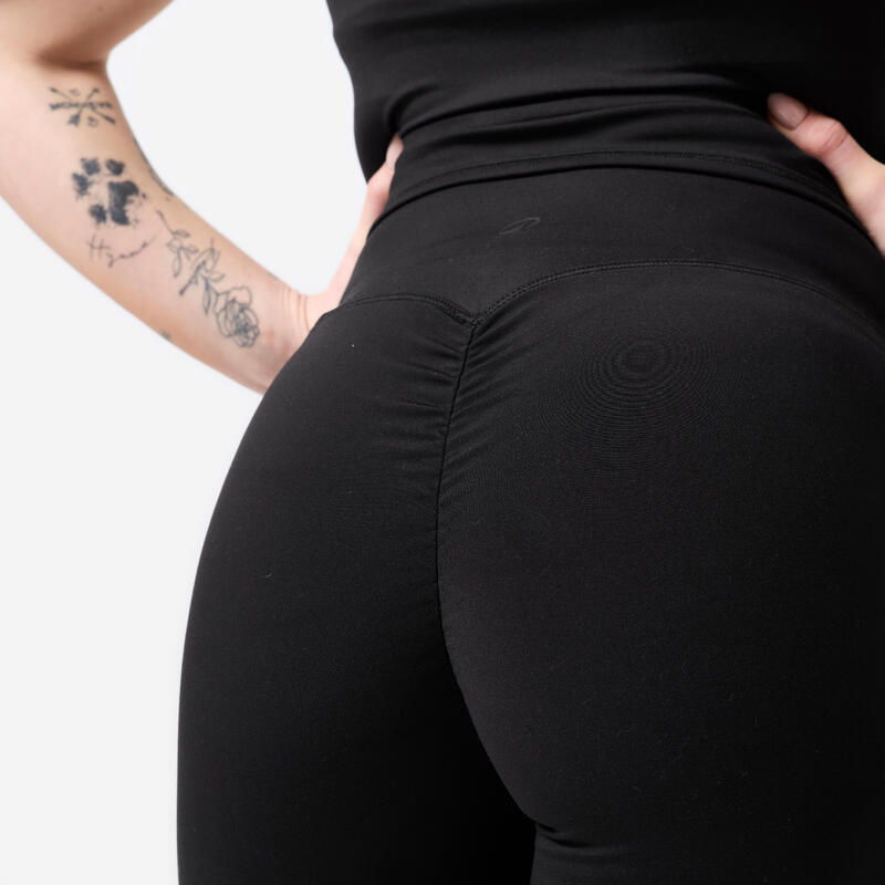 Șort de fitness cu efect scrunch, negru, damă