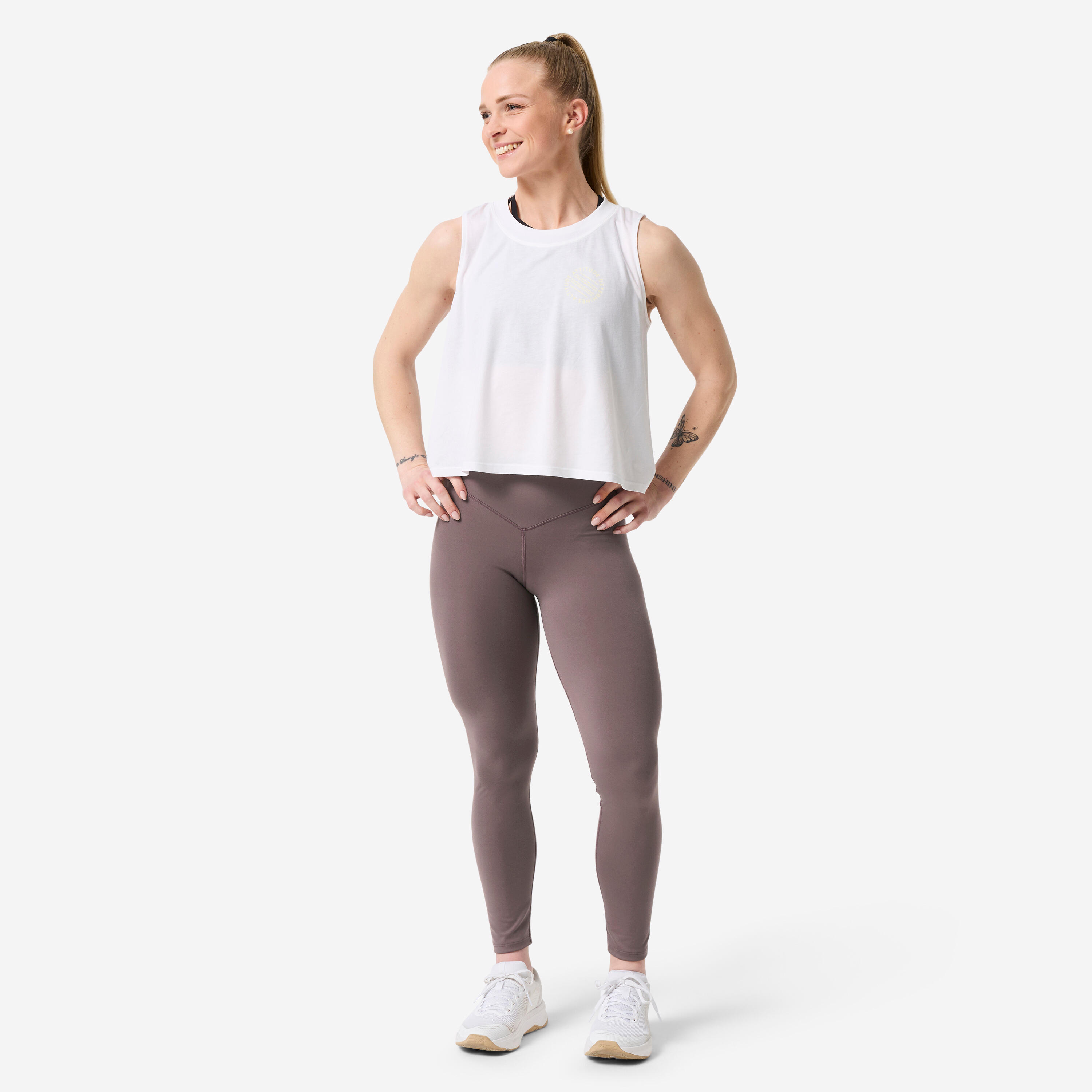 Leggings Musculación Mujer Marrón Fruncido 2/7