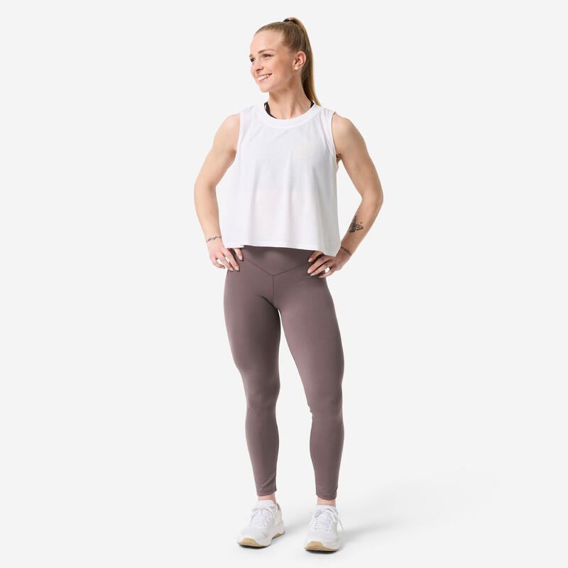 Colanți de fitness, efect scrunch, maro, damă