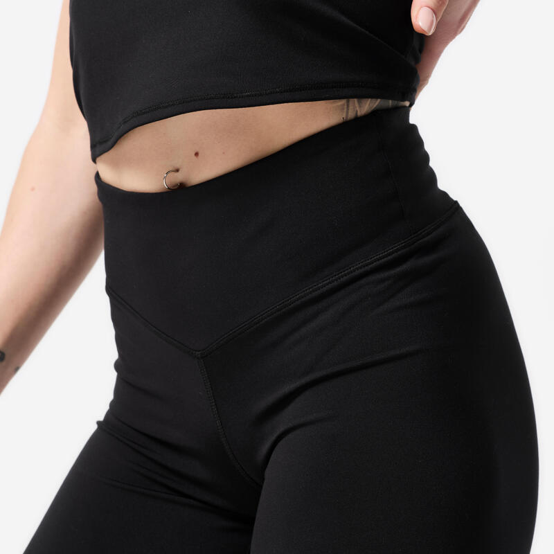 Șort de fitness cu efect scrunch, negru, damă