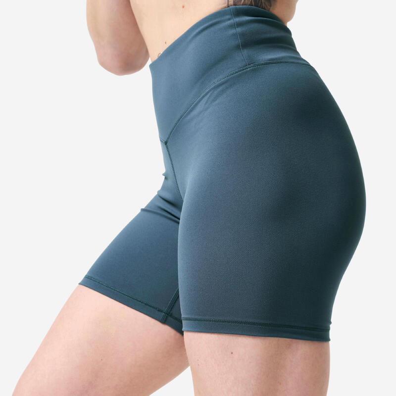 Șort de fitness efect scrunch albastru, damă