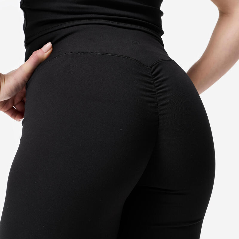 Șort de fitness cu efect scrunch, negru, damă