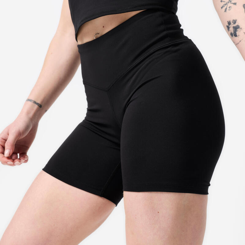Șort de fitness cu efect scrunch, negru, damă