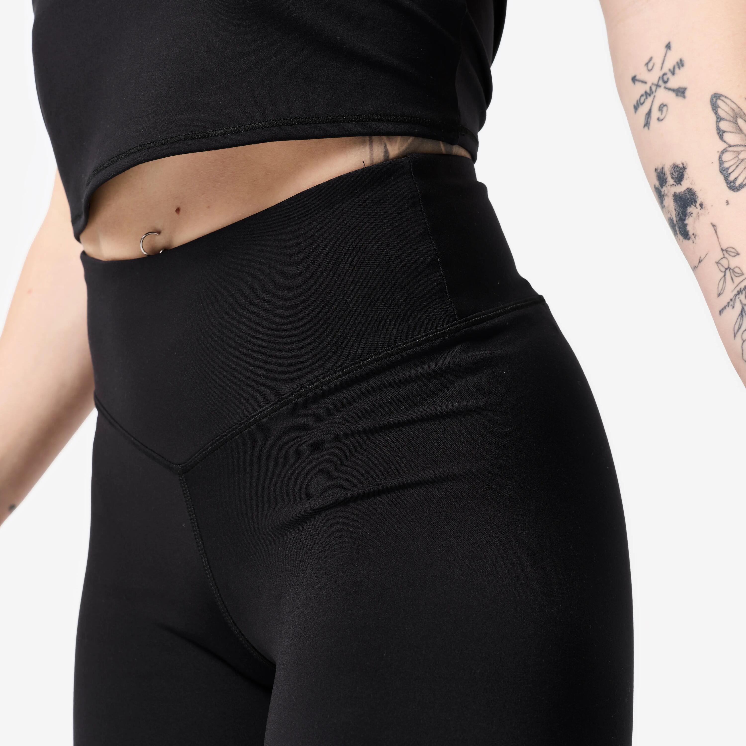 Șort de fitness cu efect scrunch, negru, damă 10/12