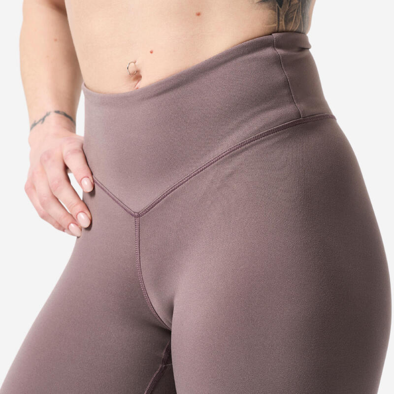 Colanți de fitness, efect scrunch, maro, damă