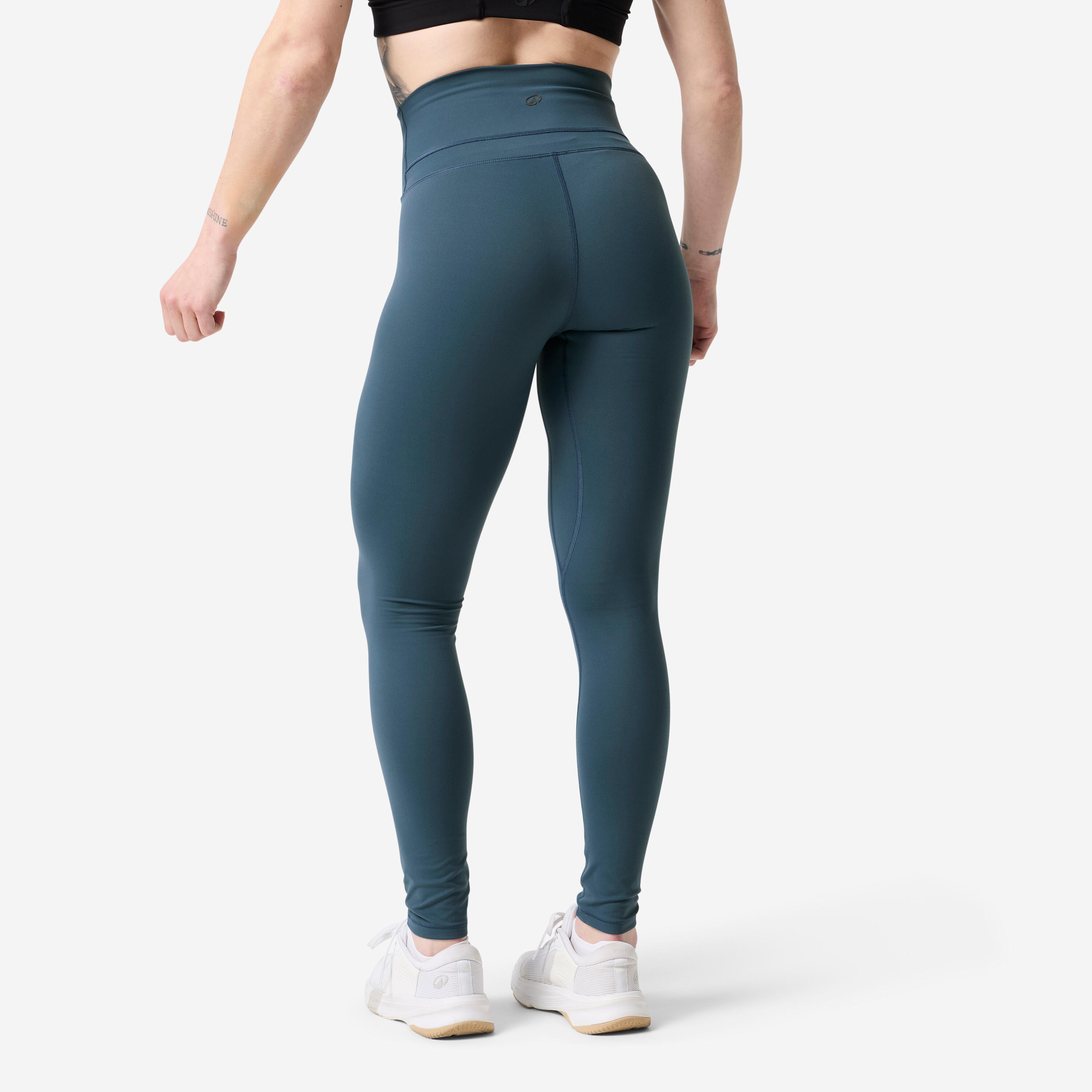 Leggings donna palestra antiabrasione traspiranti blu 5/16