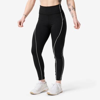 Legging dames hoge taille zwart/wit