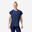 Tricou larg de fitness, respirant, pentru femei, albastru închis.