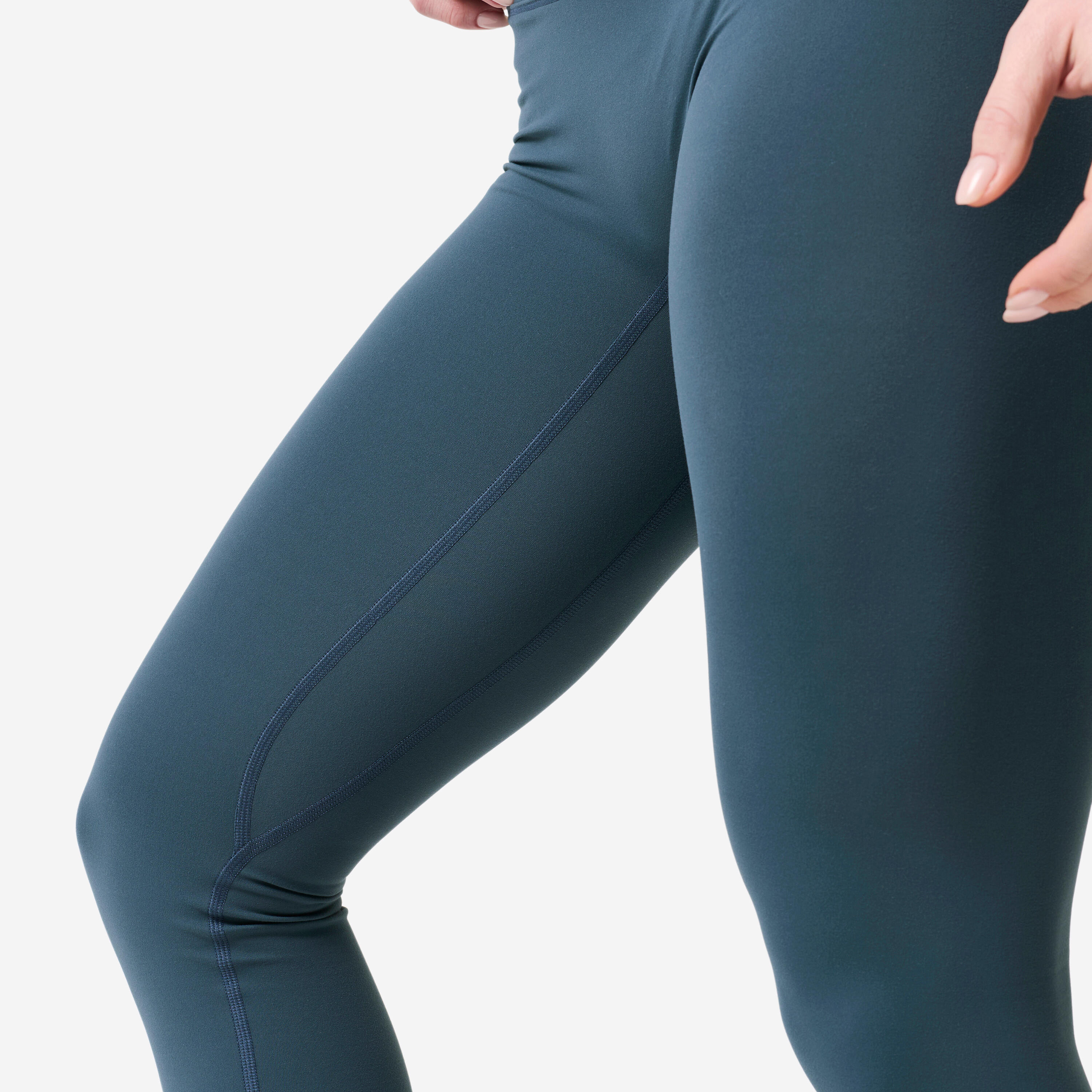 Leggings donna palestra antiabrasione traspiranti blu 6/16