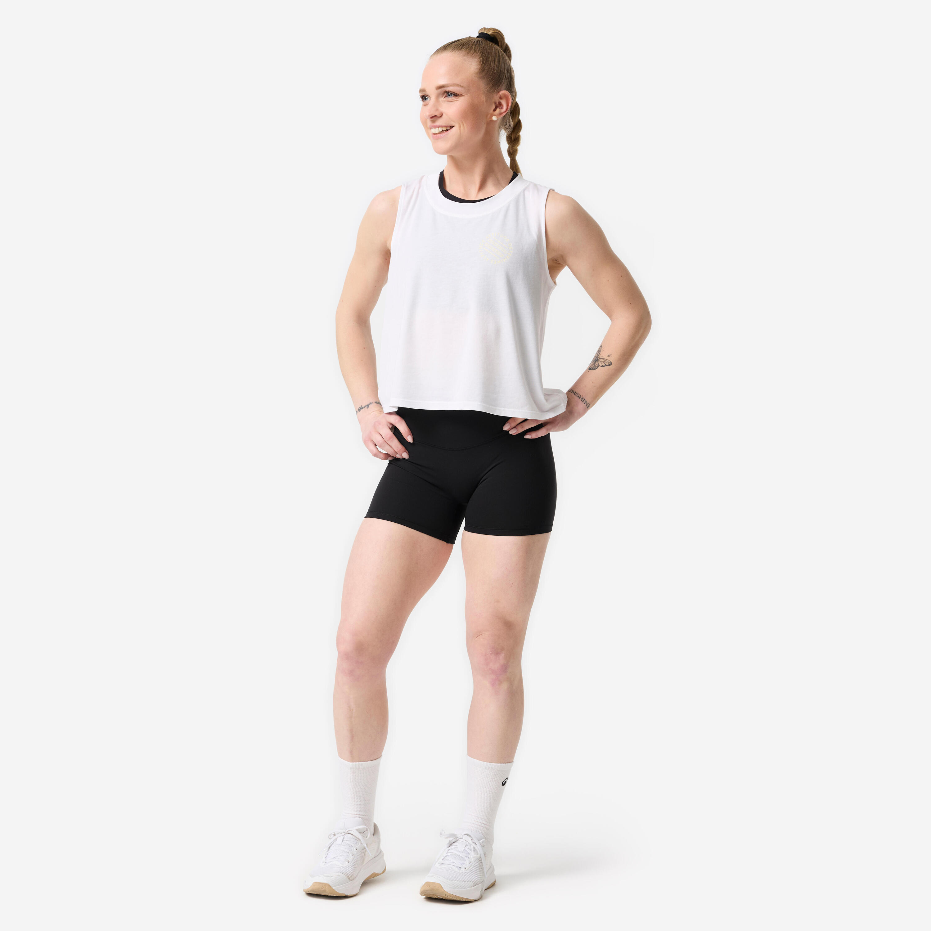 Pantalons Curts Crossfit Dona Negre Elàstics 2/5