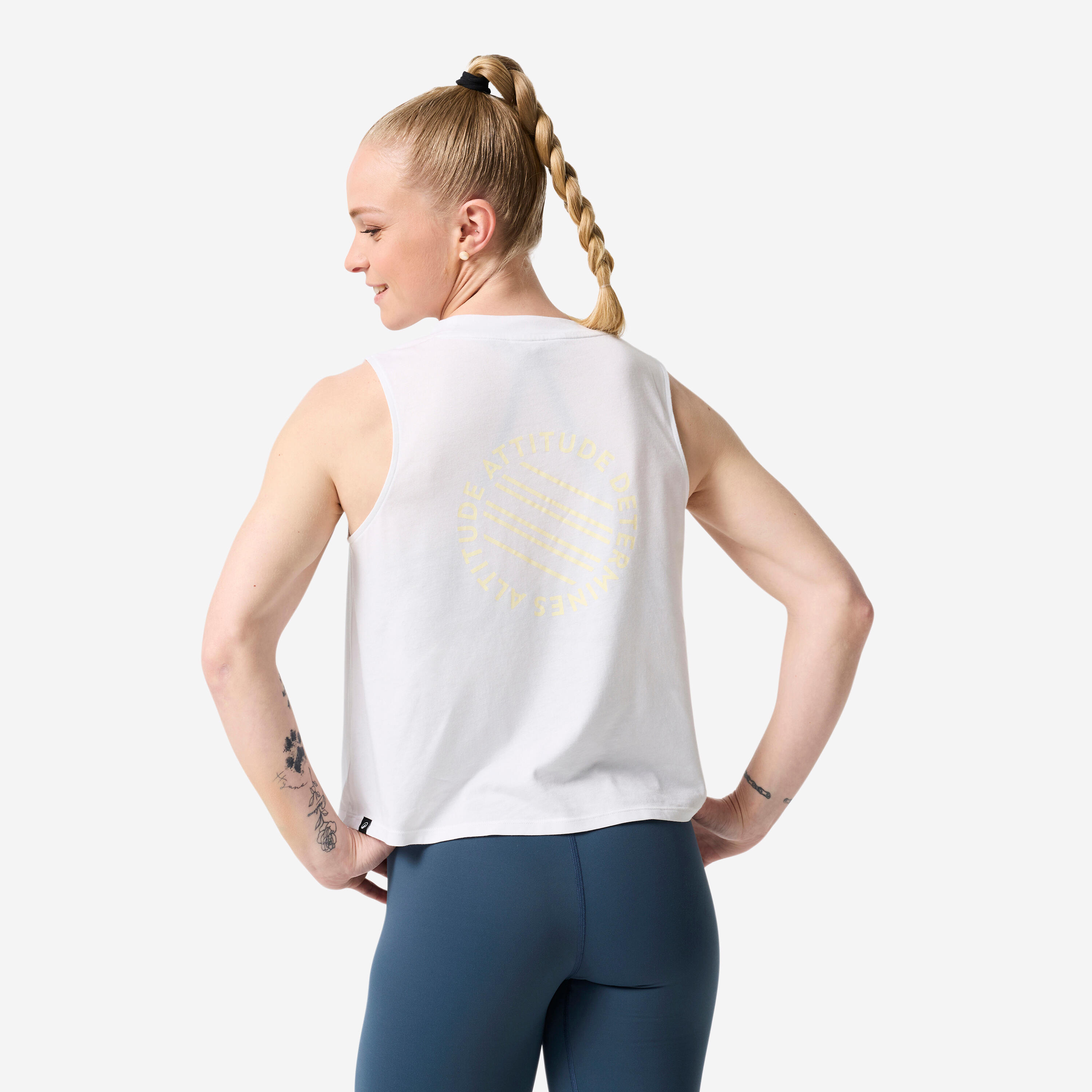 Camiseta Crosstraining Mujer Blanco Sin Mangas Ligera 6/12