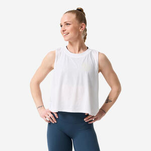 Camiseta Crosstraining Mujer Blanco Sin Mangas Ligera