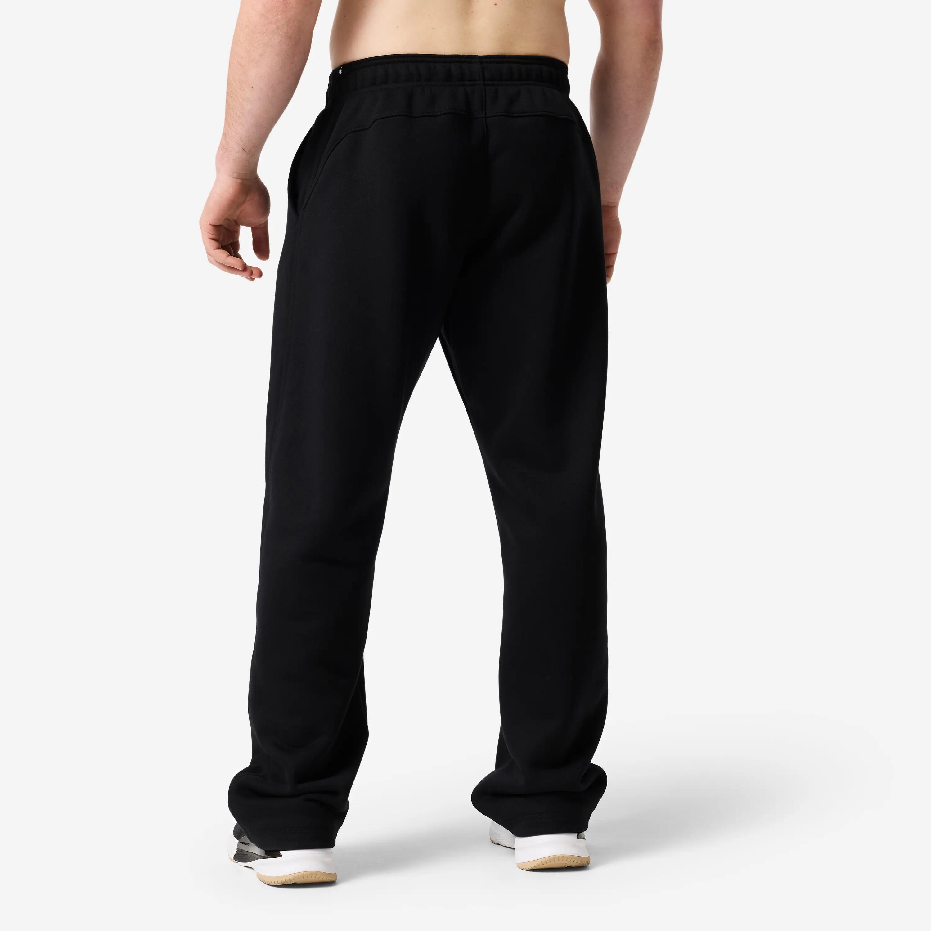 Pantalon de jogging en coton droit et respirant homme, noir 4/8