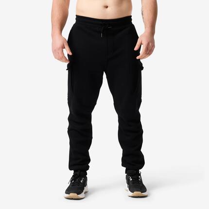 Pantalon jogging fitness homme, noir