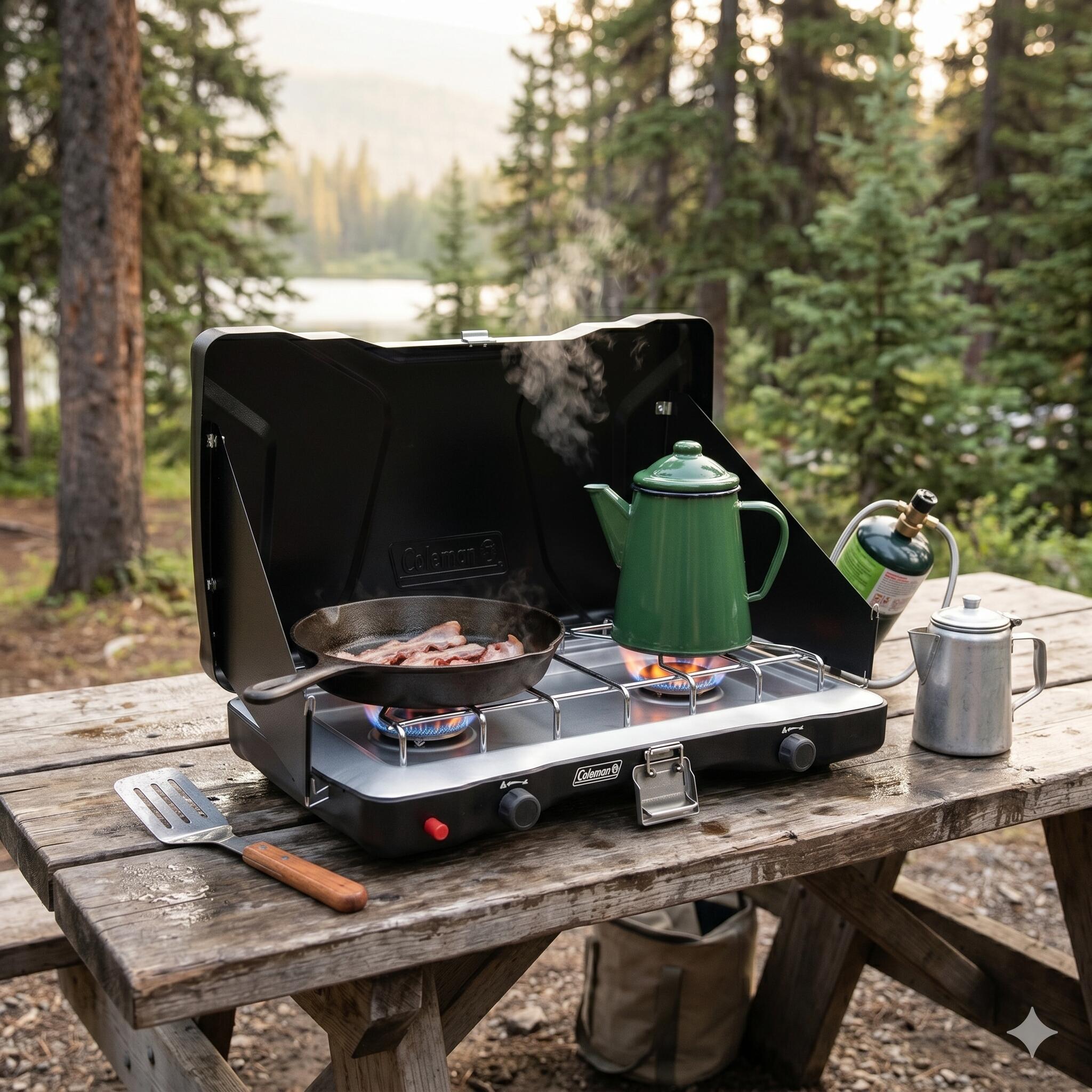 2-Burner Propane Camping Stove, Coleman Triton 2/2