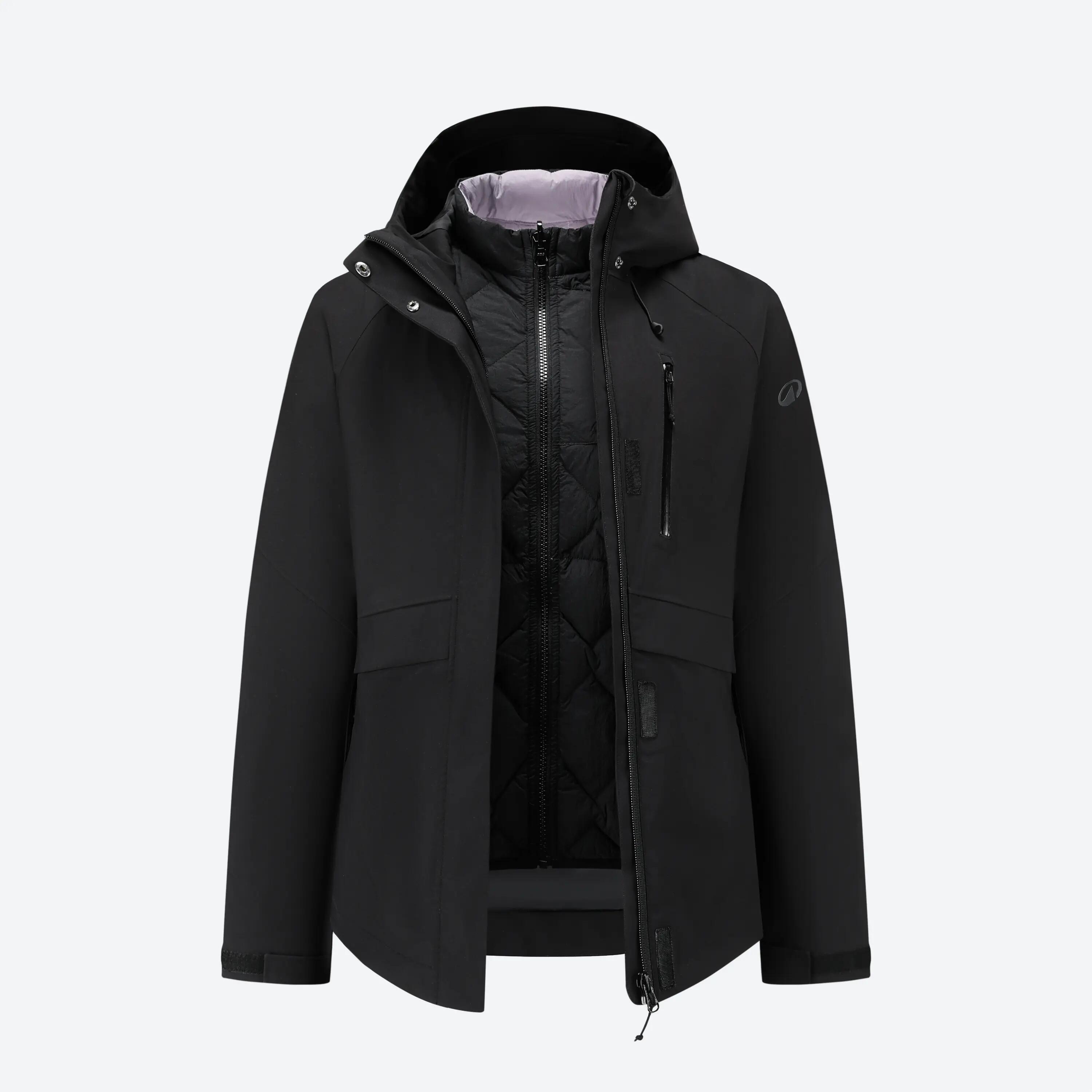 Piumino trekking donna NH500 3 in 1 nero 23/23