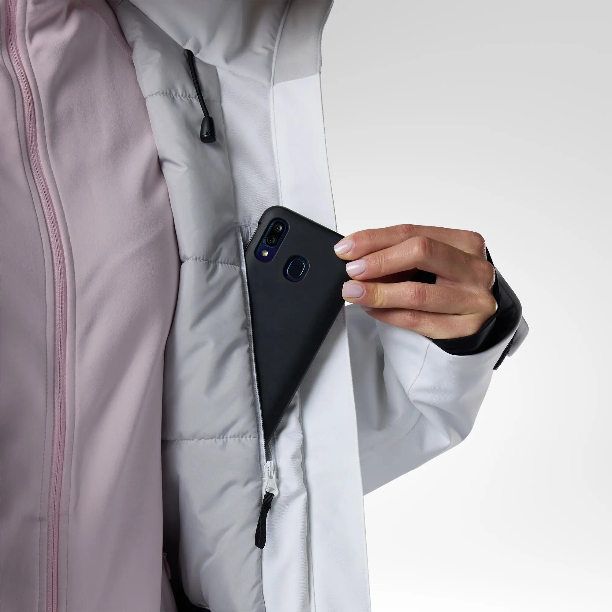 Jaqueta d'esquí impermeable i càlida dona Rossignol Rochrun blanc 6/9