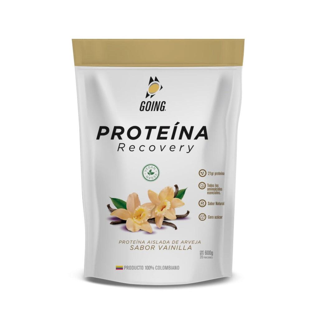 Bolsa de proteína vegana	de 600gr con 21gr de proteína sabor a vainilla Going