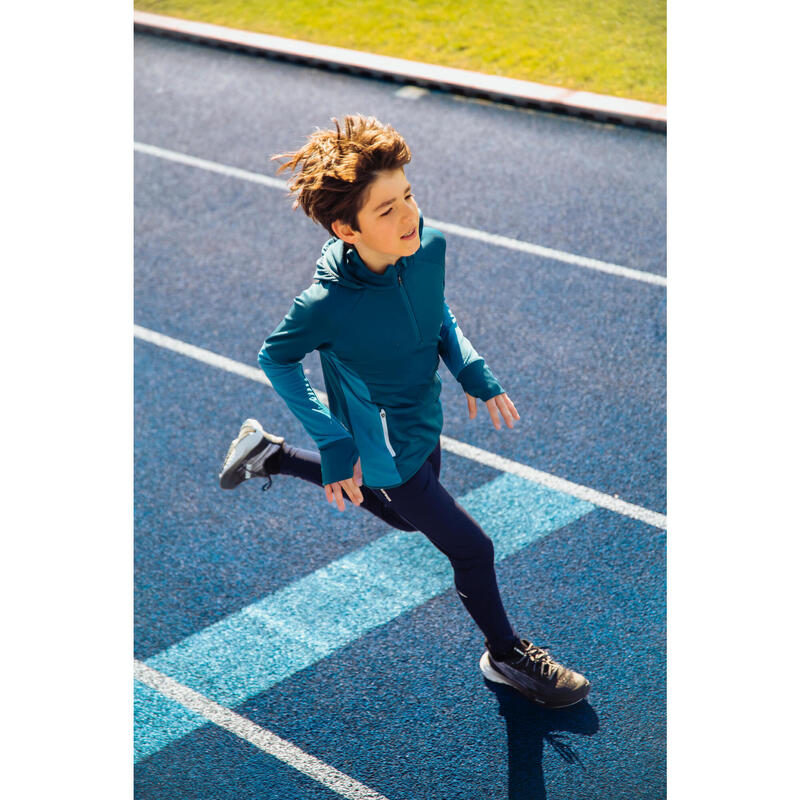 Bluză de alergare Kiprun Run 900 Warm albastru Băieți