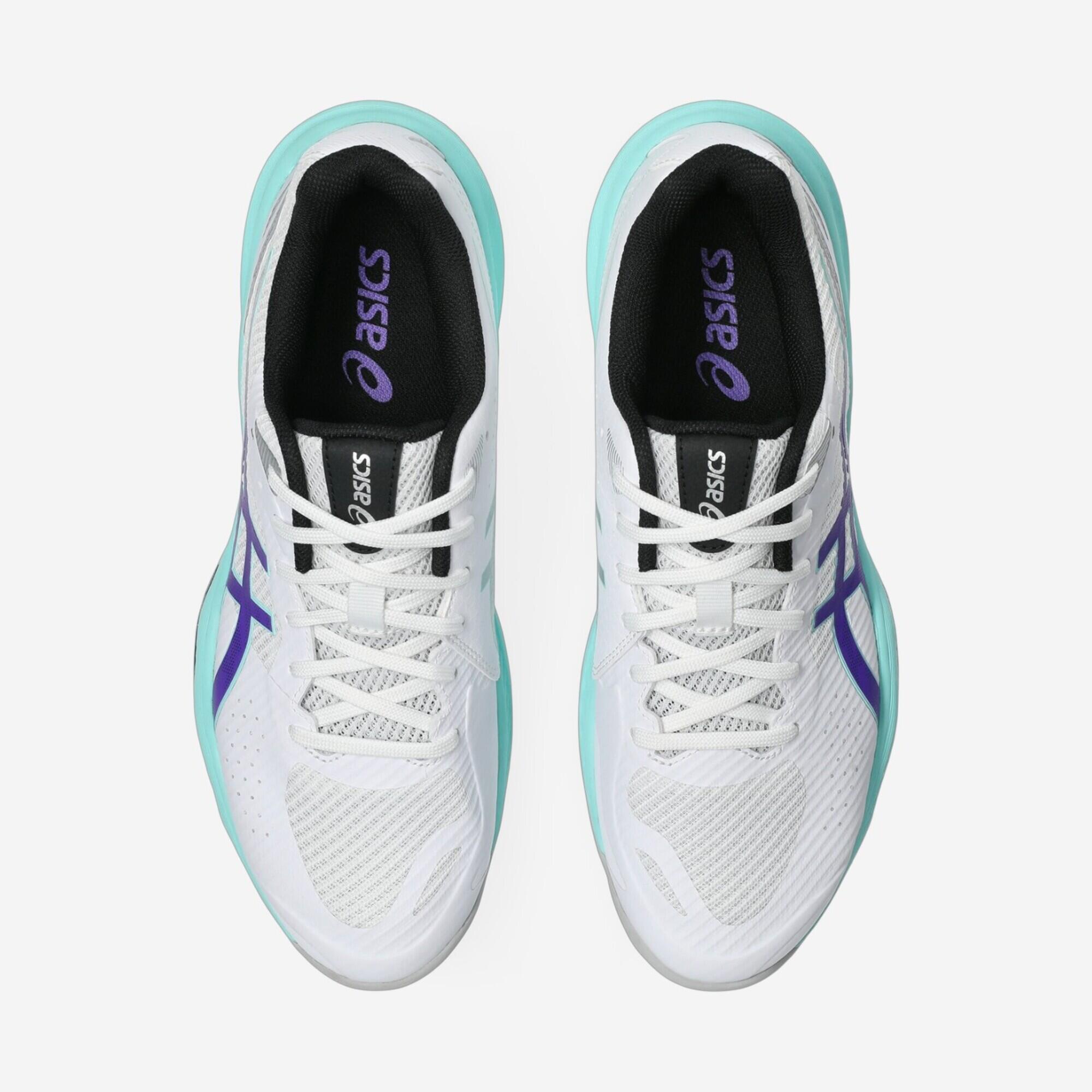Volleyballschuhe für Herren – Asics Beyond FF Low, Weiss/Blau/Türkis 4/8