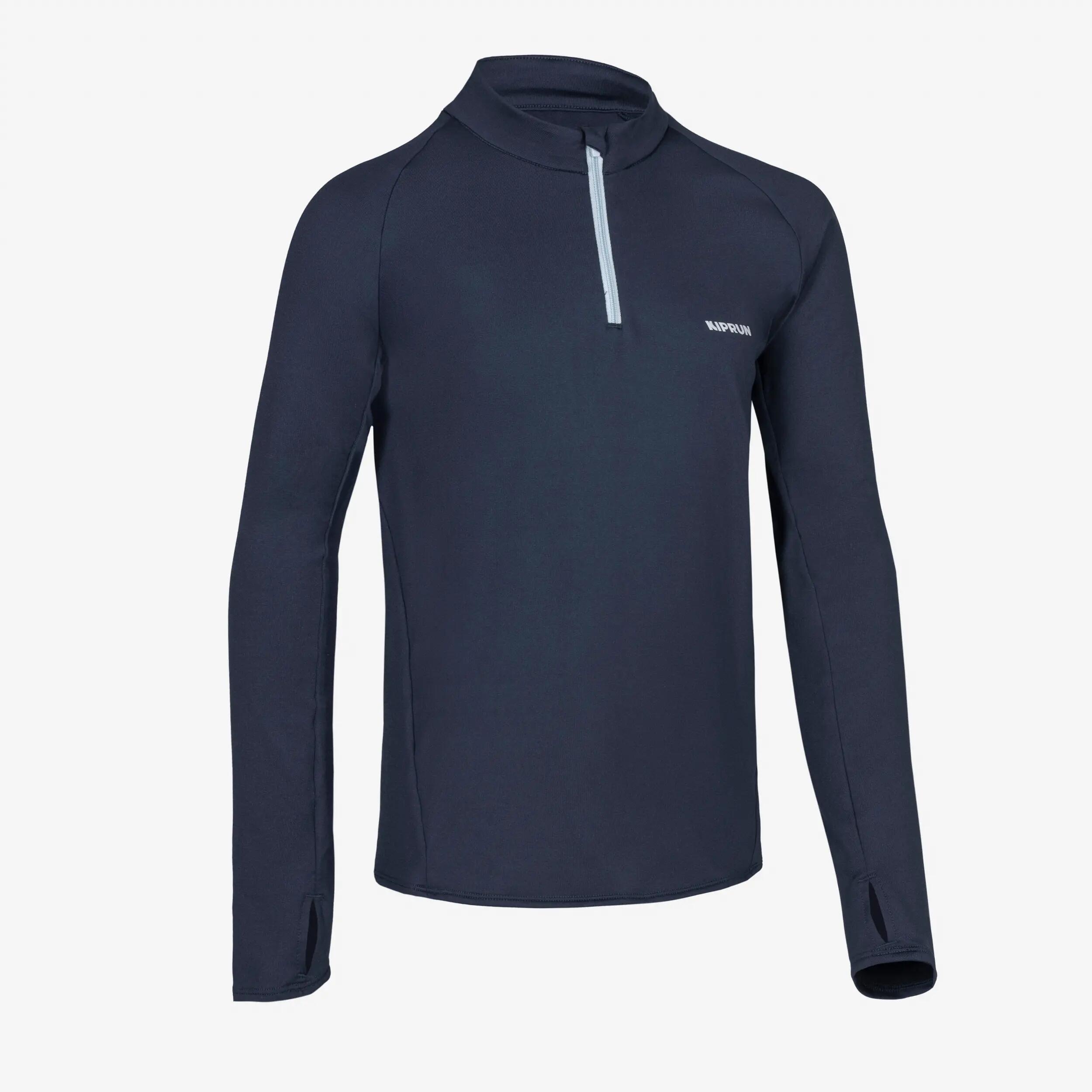 Bluză Călduroasă Kiprun 100 Iarnă, cu fermoar scurt Alergare Warm  Copii 11/19