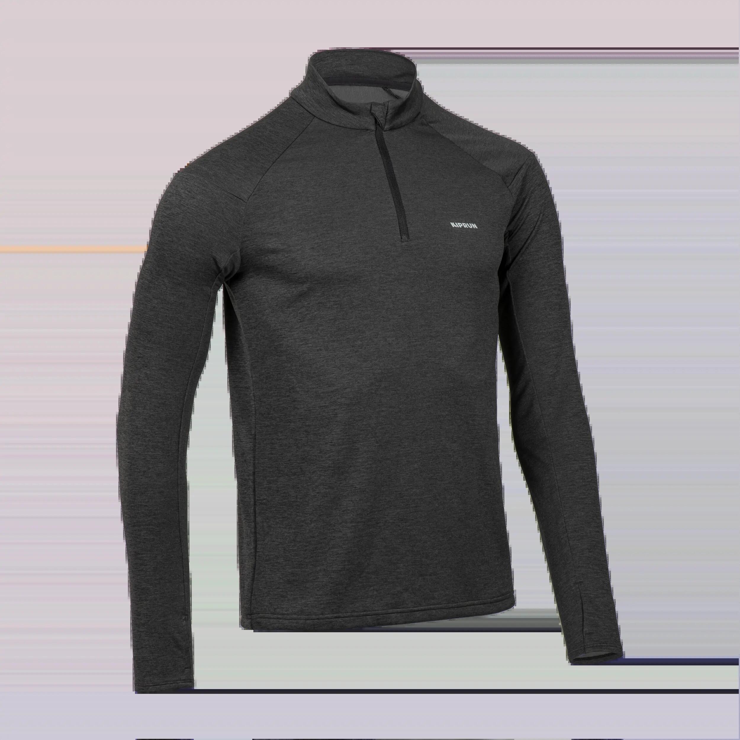 Bluză cu fermoar călduroasă și respirantă Kiprun Run 100 Negru Bărbați 9/24