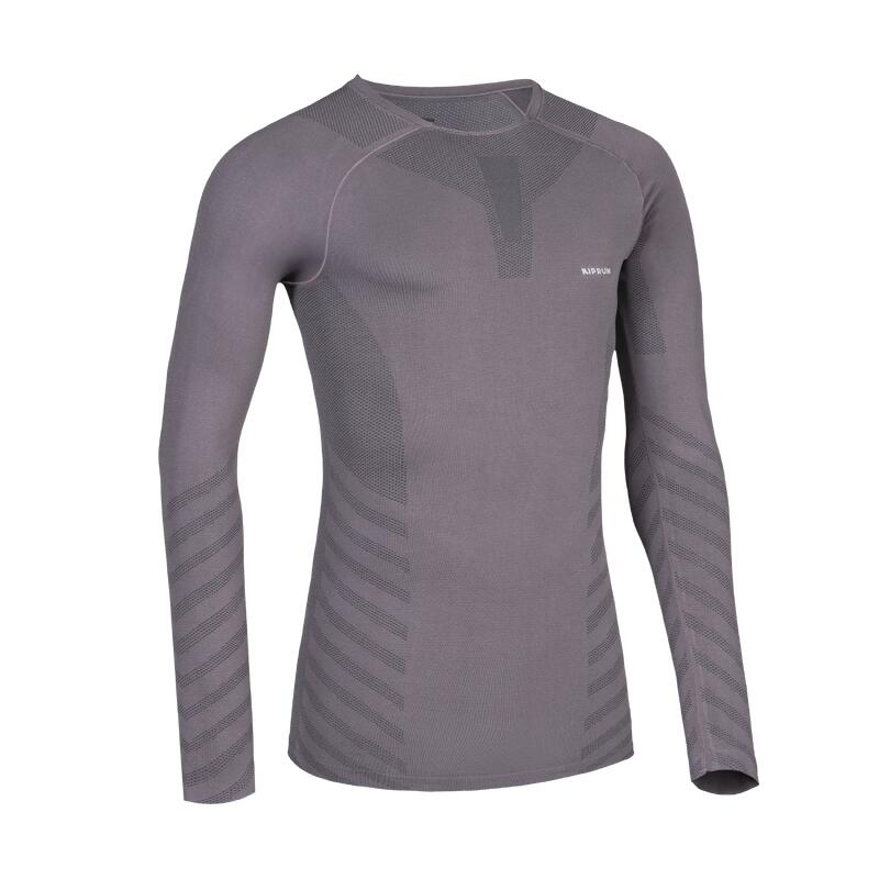 Bluză alergare, fără cusături, slim Homme-Kiprun Run 500 Mov Bărbați