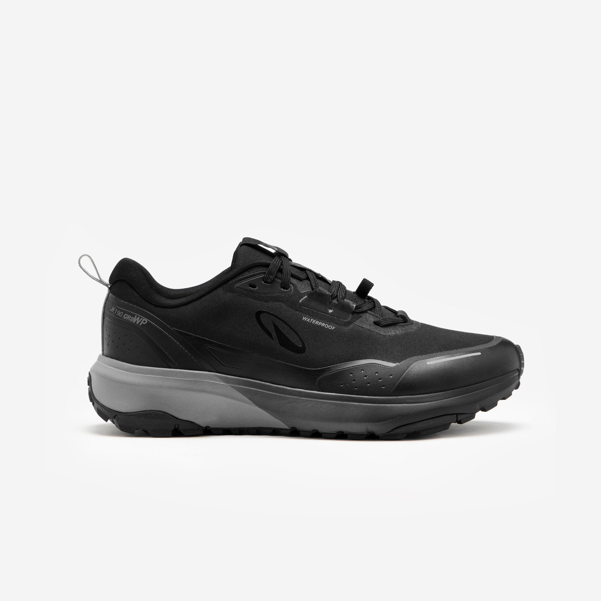Men's waterproof running and trail shoes, JF 190 GRIP black