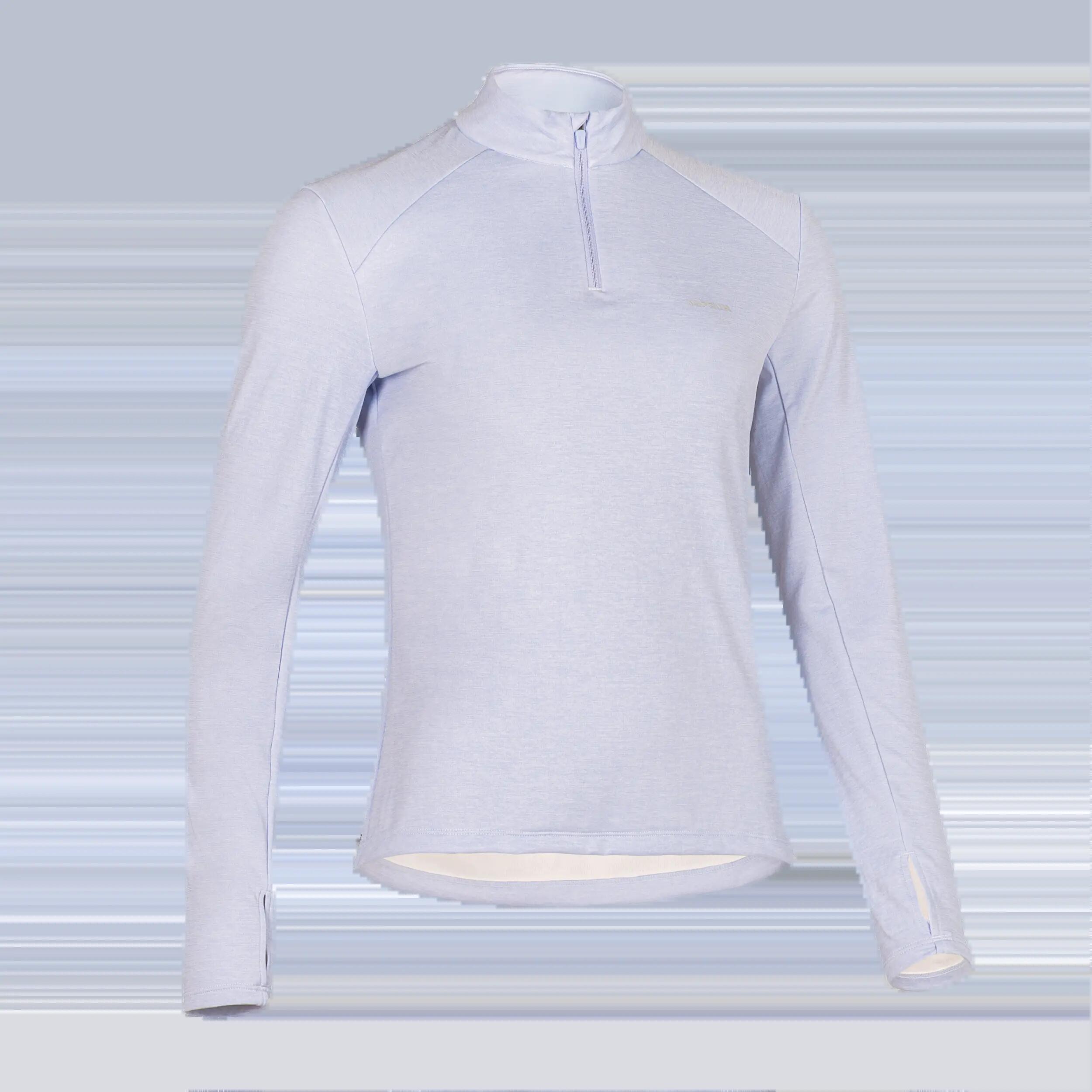 Women's long-sleeved 1/2 zip running T-shirt, Kiprun Run Core purple -  1