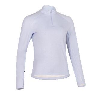 Women's long-sleeved 1/2 zip running T-shirt, Kiprun Run Core purple