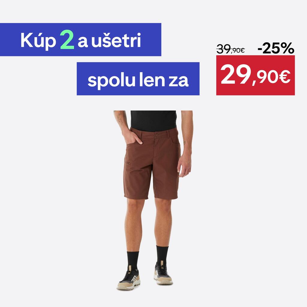 Pánske turistické šortky NH500 Regular hnedé