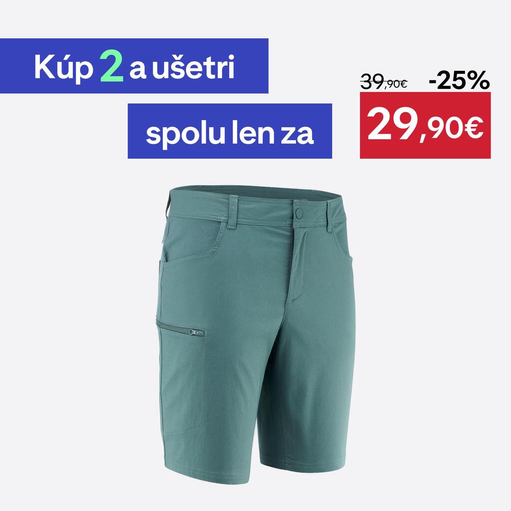 Pánske turistické šortky NH500 Regular zelené