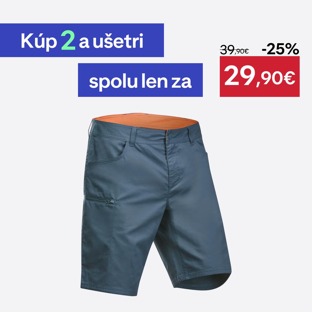 Pánske turistické šortky NH500 Regular sivomodré
