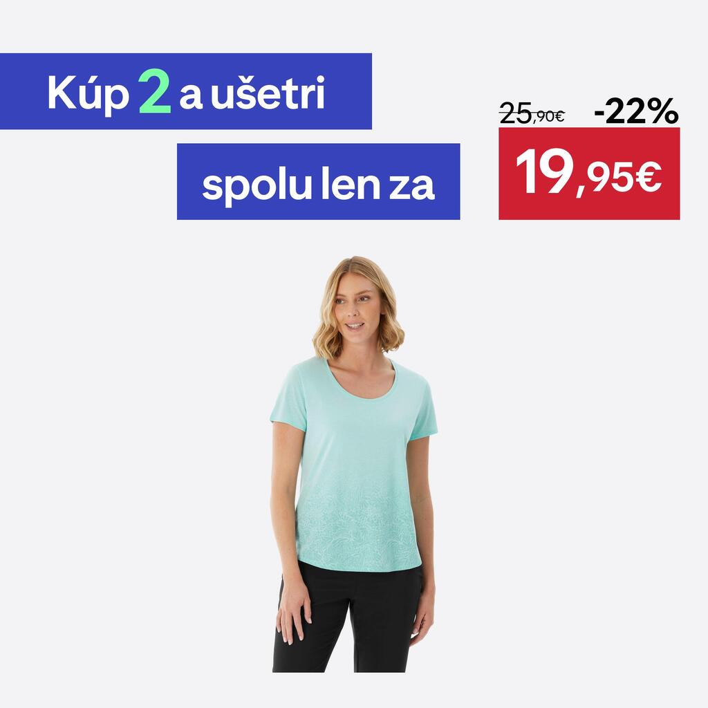 Dámske turistické tričko NH500 modré